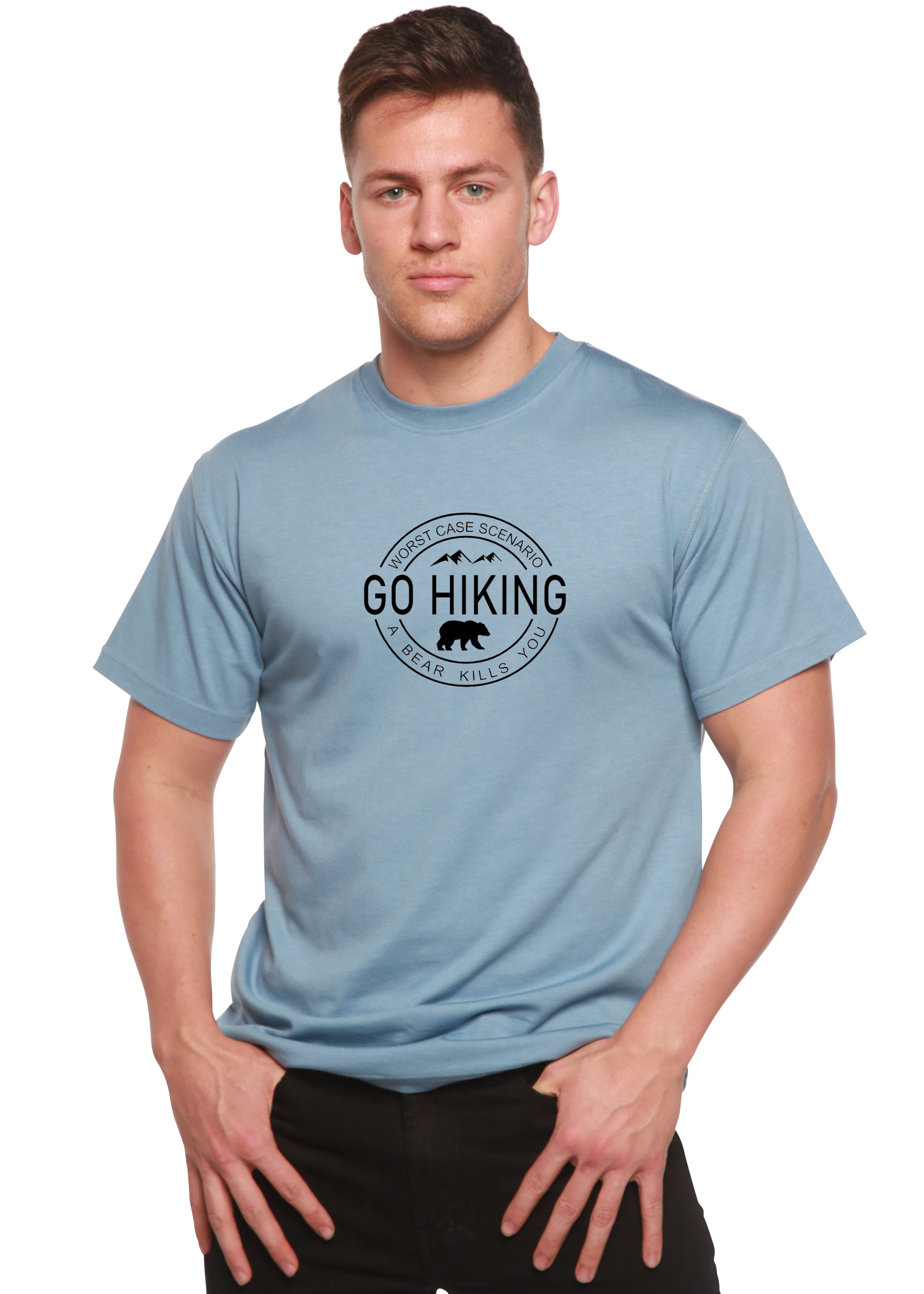 Spun Bamboo Go Hiking Men's Bamboo Viscose/Organic Cotton Short Sleeve Graphic T-Shirt — alternative angle
