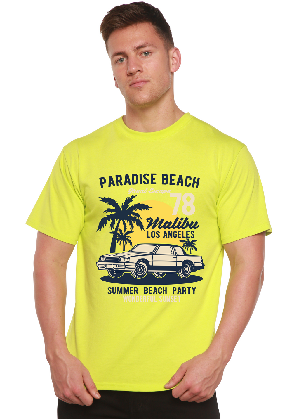 Spun Bamboo Paradise Beach Spun Bamboo® Men's Bamboo Viscose/Organic Cotton Short Sleeve Graphic T-Shirt — alternative angle