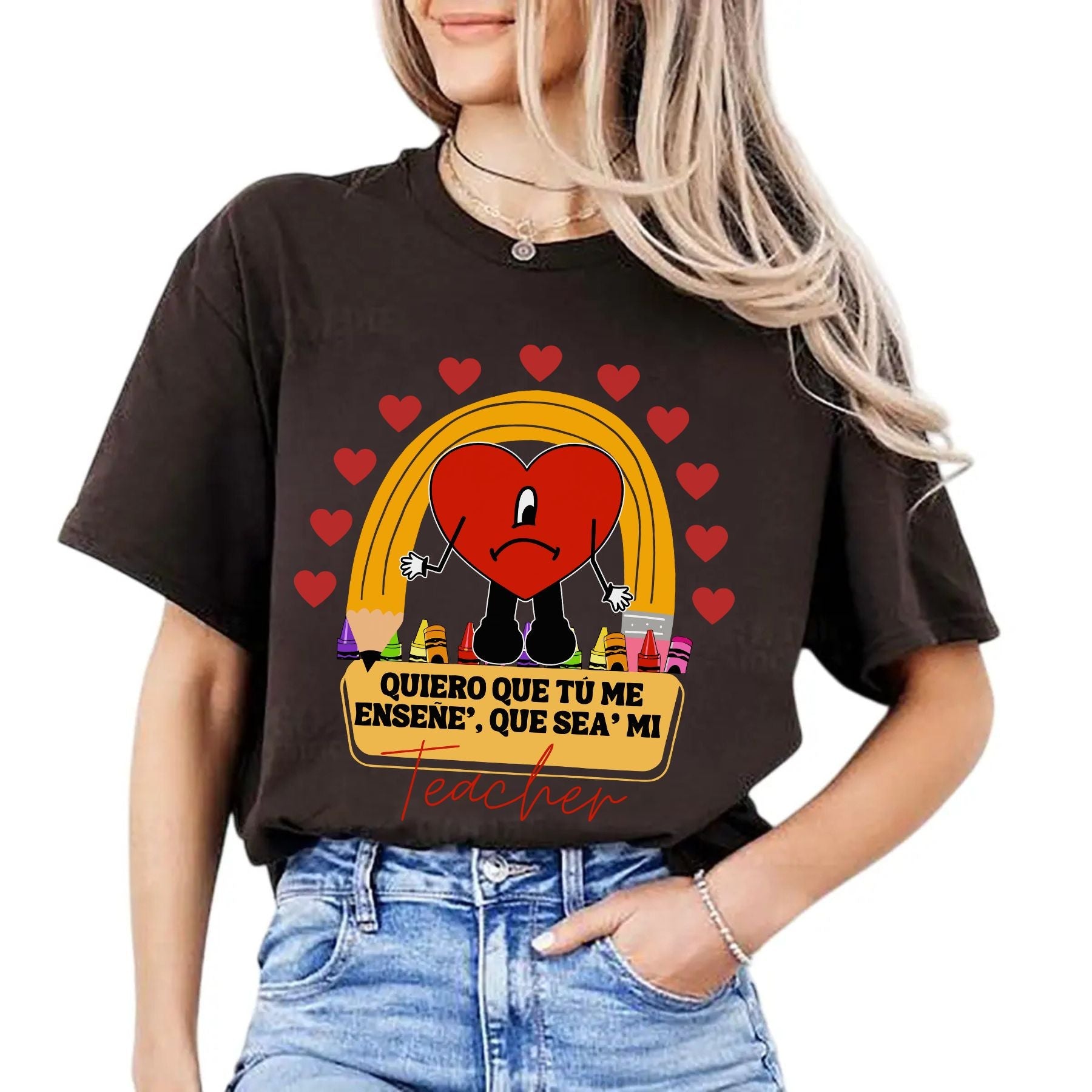 Pasimax "Quiero Que Seas Mi Teacher" Camiseta Unisex — alternative angle