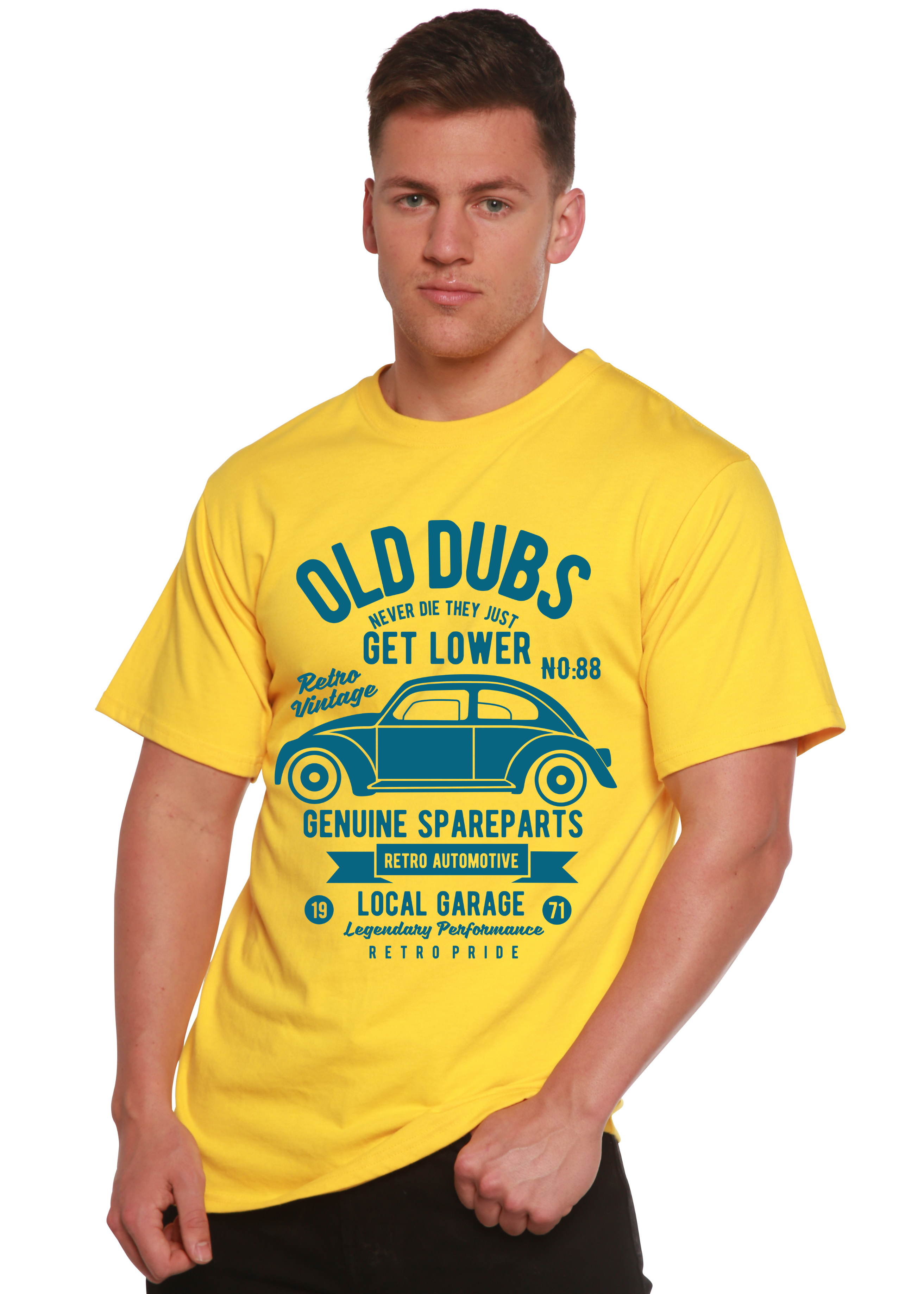 Spun Bamboo Old Dubs Spun Bamboo® Men's Bamboo Viscose/Organic Cotton Short Sleeve Graphic T-Shirt — detail close-up