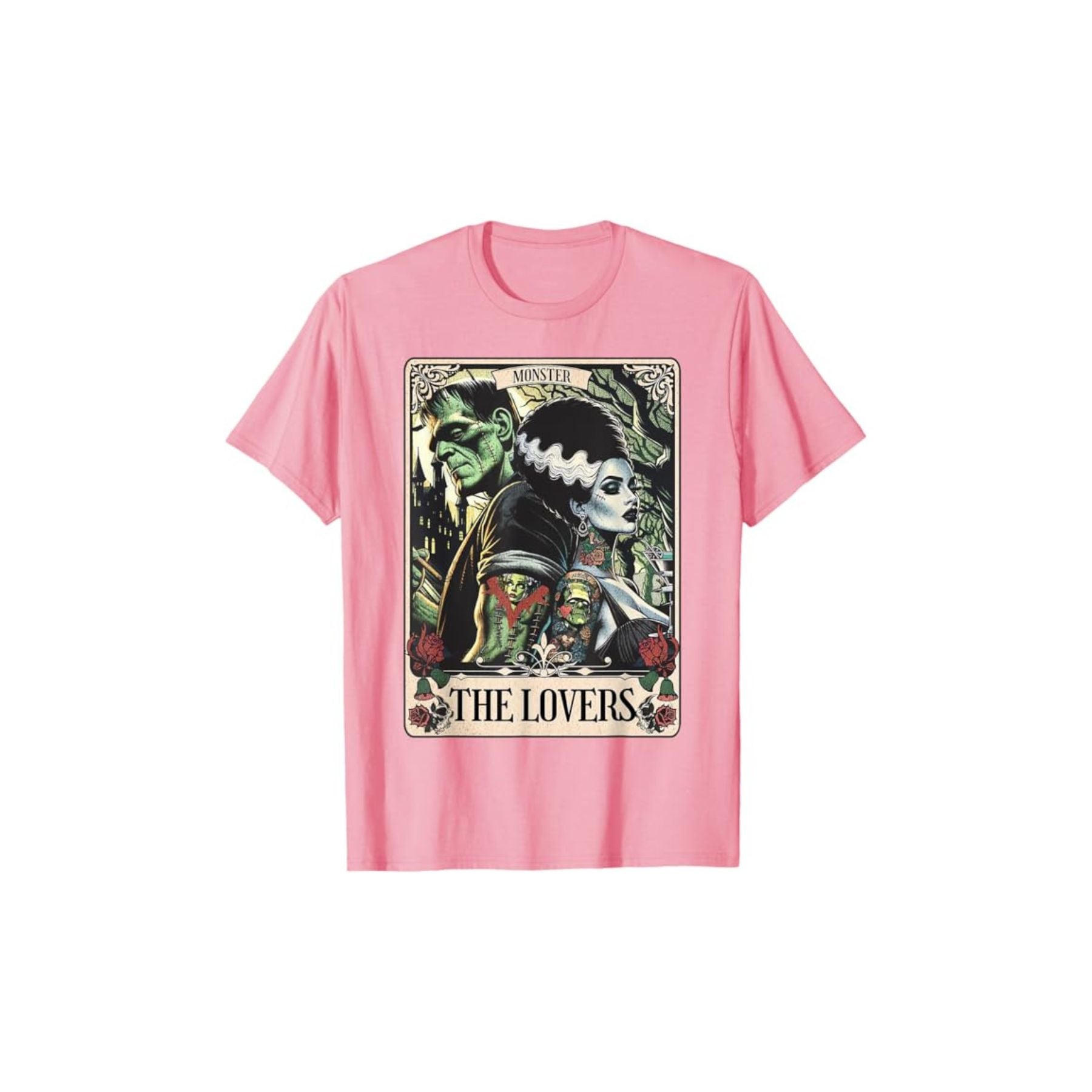 Pasimax Frankenstein & Bride The Lovers Tarot T-Shirt — alternative angle