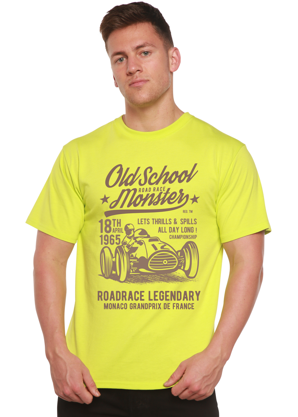 Spun Bamboo Old School Road Spun Bamboo® Men's Bamboo Viscose/Organic Cotton Short Sleeve Graphic T-Shirt — back view