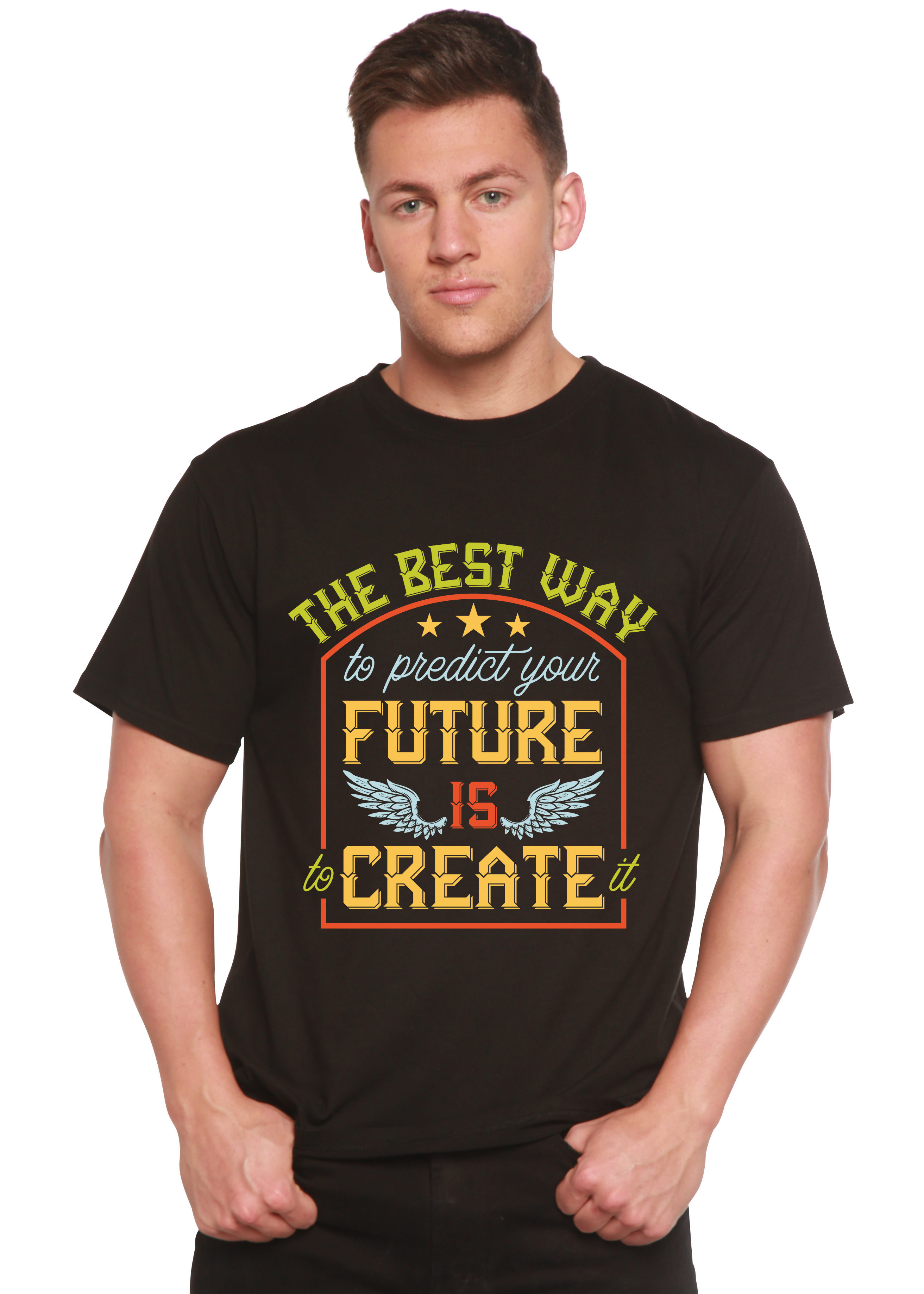 Spun Bamboo Feture is Create Spun Bamboo® Men's Bamboo Viscose/Organic Cotton Short Sleeve Graphic T-Shirt — main product sho