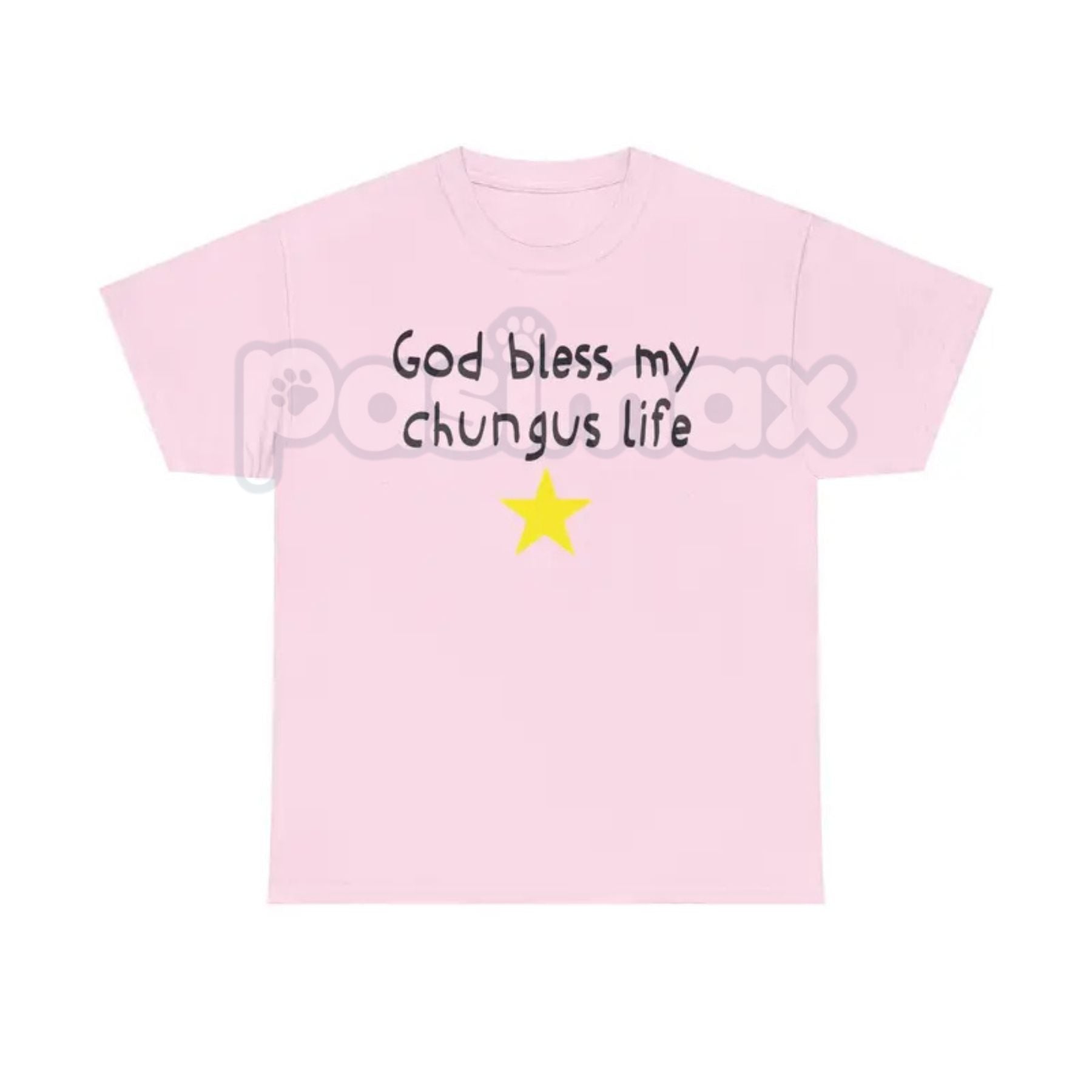 Pasimax "God Bless My Chungus Life" Funny T-Shirt - Ironic Big Chungus Meme Tee, Sarcastic Religious Parody Shirt, Wholesome 