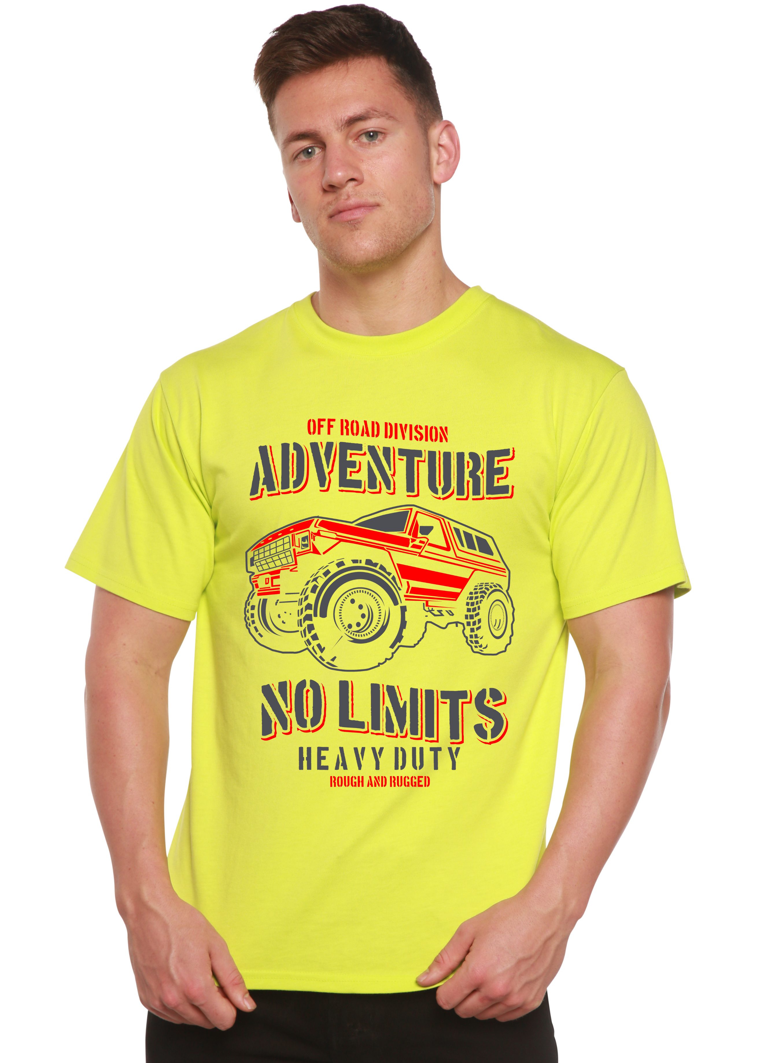 Spun Bamboo No Limits Spun Bamboo® Men's Bamboo Viscose/Organic Cotton Short Sleeve Graphic T-Shirt — in-use photo