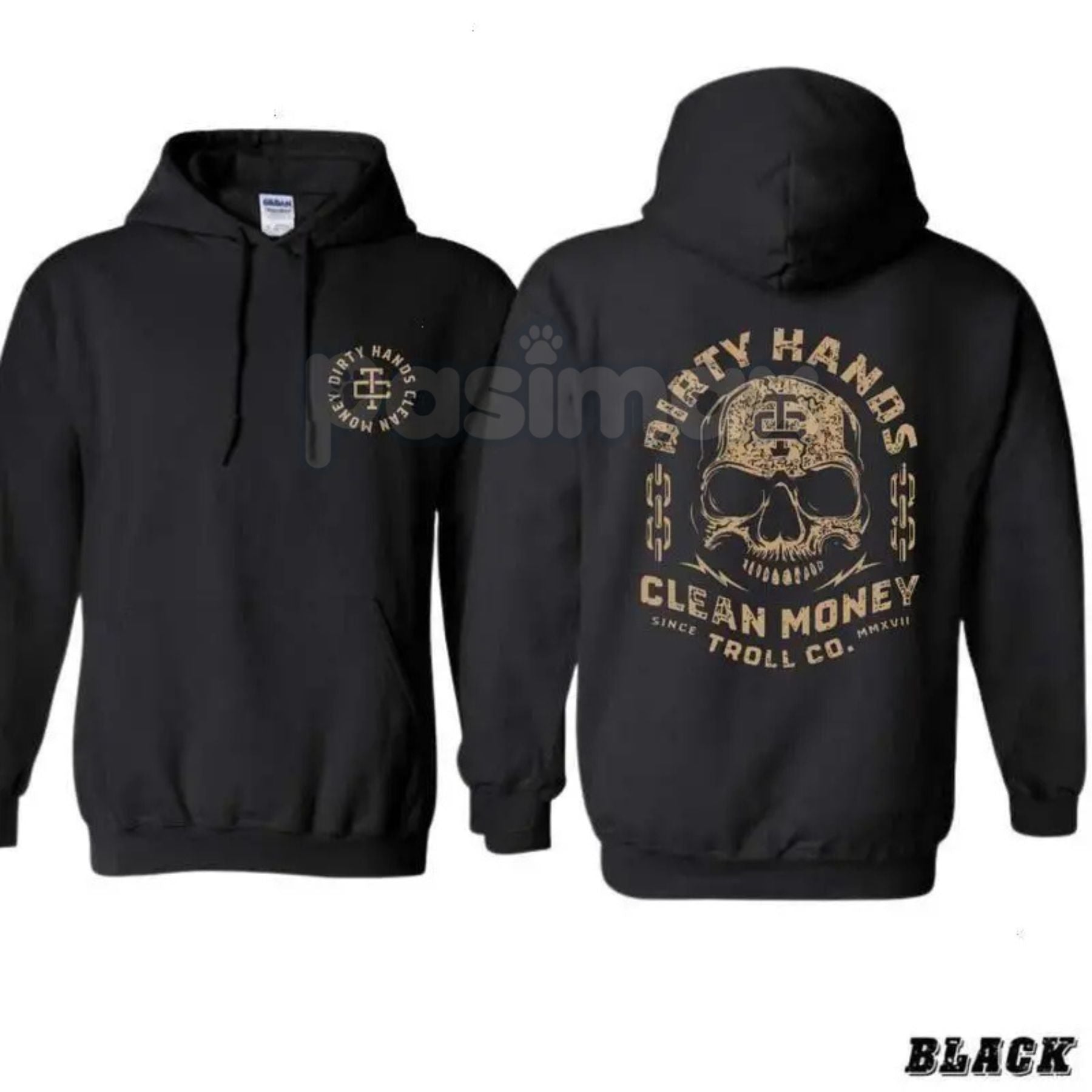 Pasimax Dirty Hands Clean Money Hoodie – Hard Work Ethic Statement Pullover, Tradesman & Entrepreneur Apparel, Unisex — alter