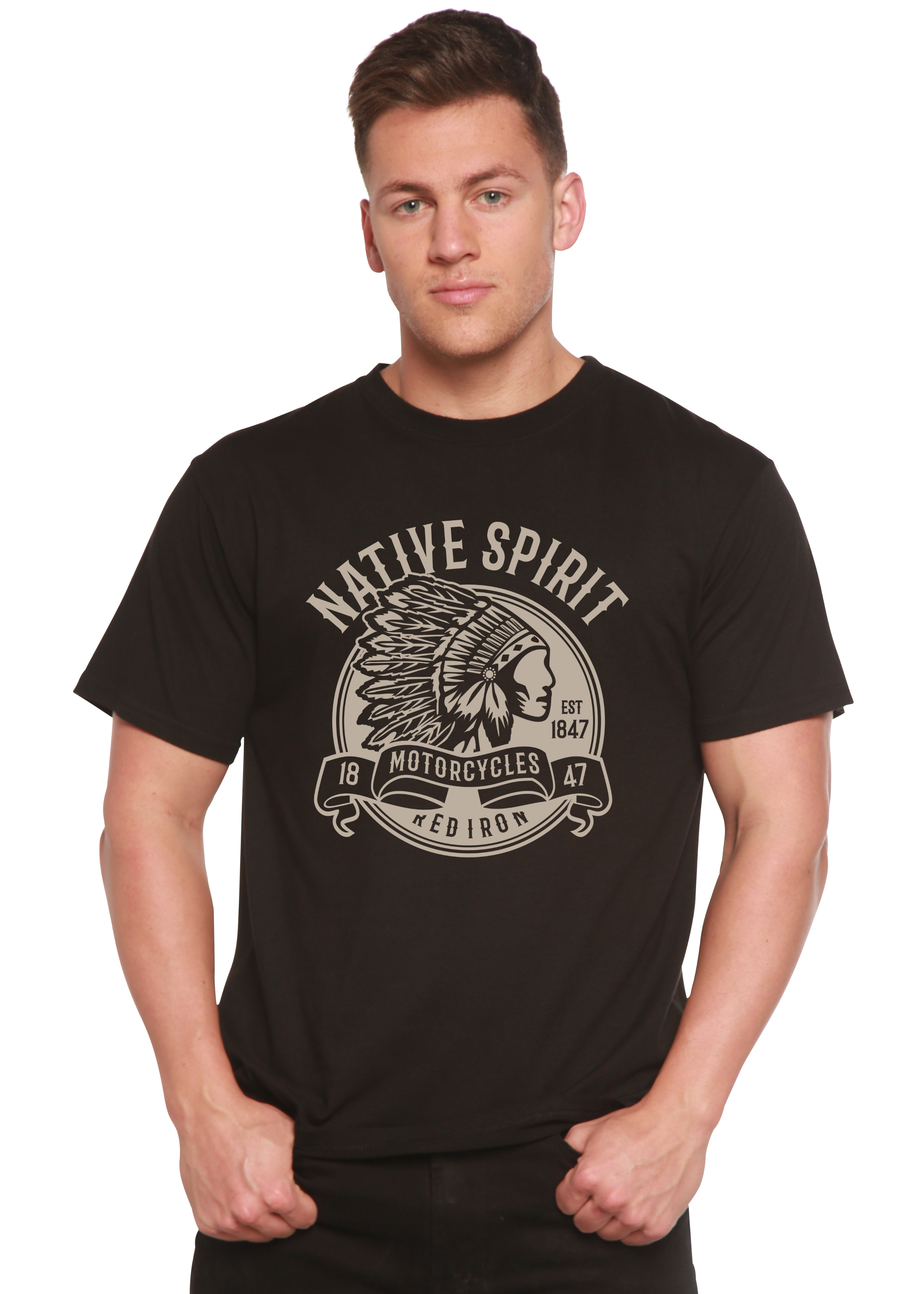 Spun Bamboo Native Spirit Spun Bamboo® Men's Bamboo Viscose/Organic Cotton Short Sleeve Graphic T-Shirt — main product shot