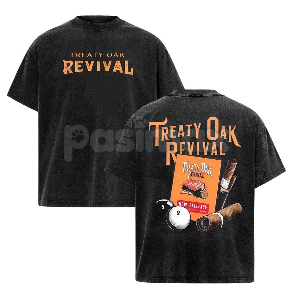 Pasimax Retro Treaty Oak Revival T-Shirt – Vintage Rock Band Graphic Tee, Rock Music Lover Shirt — alternative angle