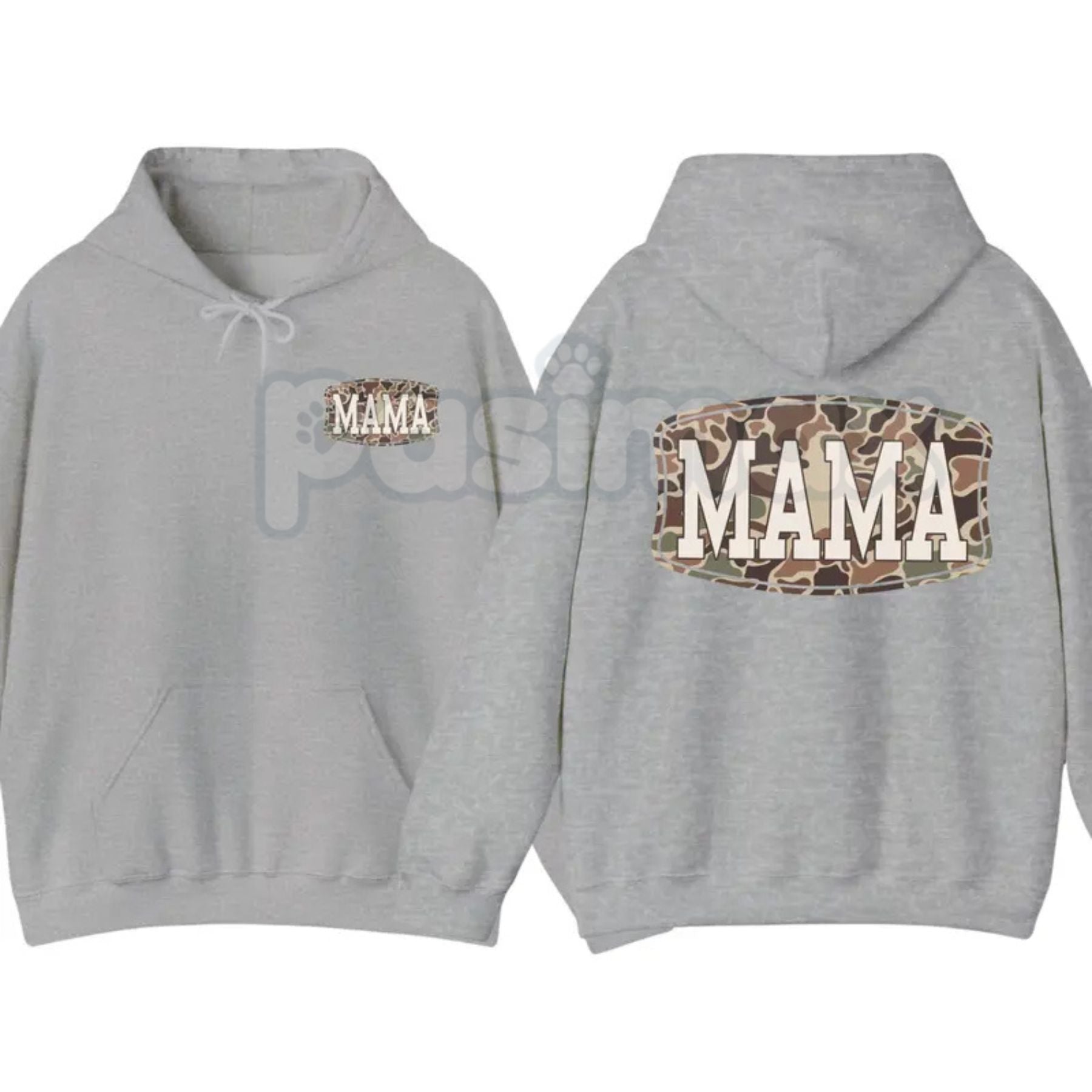 Pasimax Camo Mama 2-Sided Hoodie – Rugged Outdoor Mom Pullover, Hunting & Country Aesthetic Streetwear, Double-Sided Graphic 