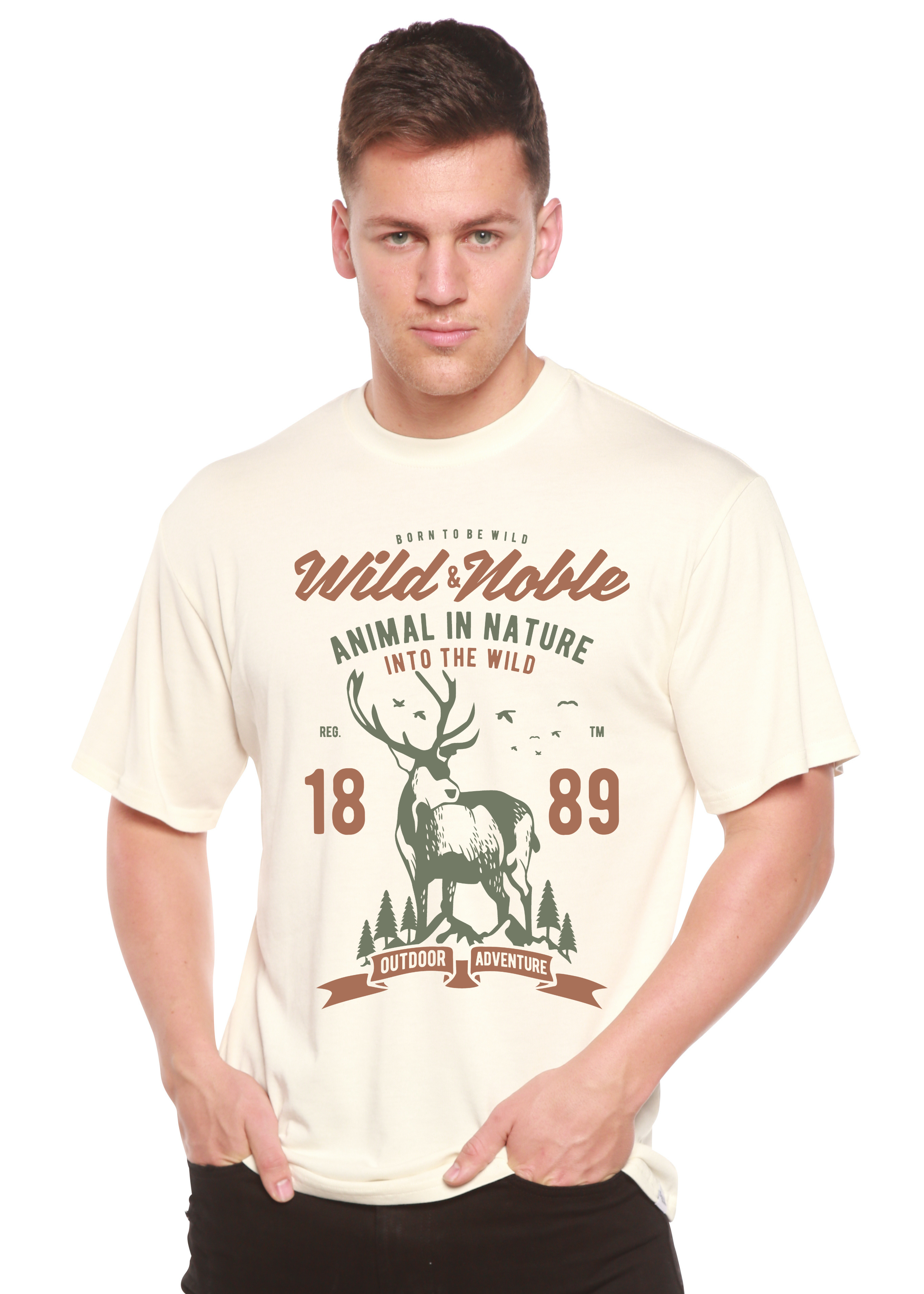 Spun Bamboo Wild And Noble Spun Bamboo® Men's Bamboo Viscose/Organic Cotton Short Sleeve Graphic T-Shirt — main product shot