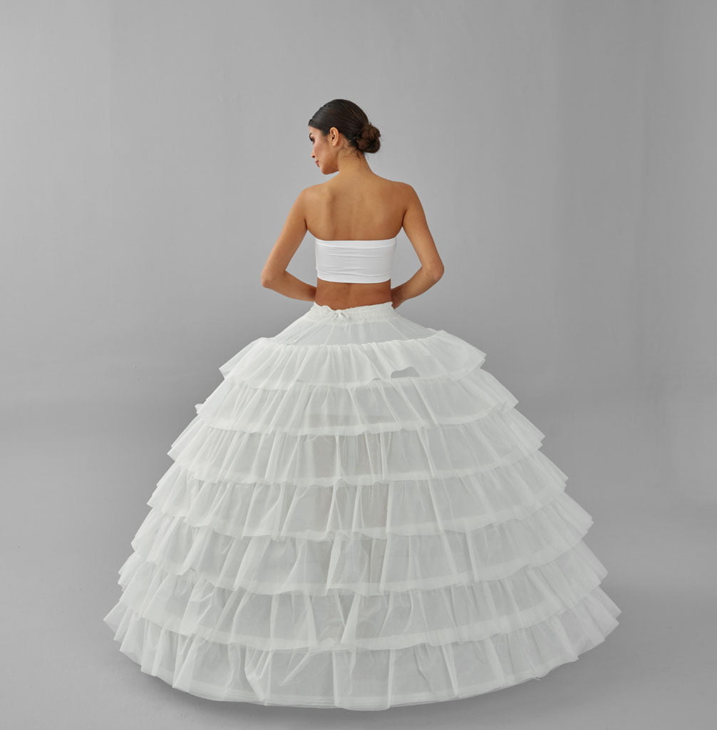 Simple Wedding Dresses Ball Gown Crinoline Skirt -Quinceanera Petticoat Skirt – Bridal Port, view 3