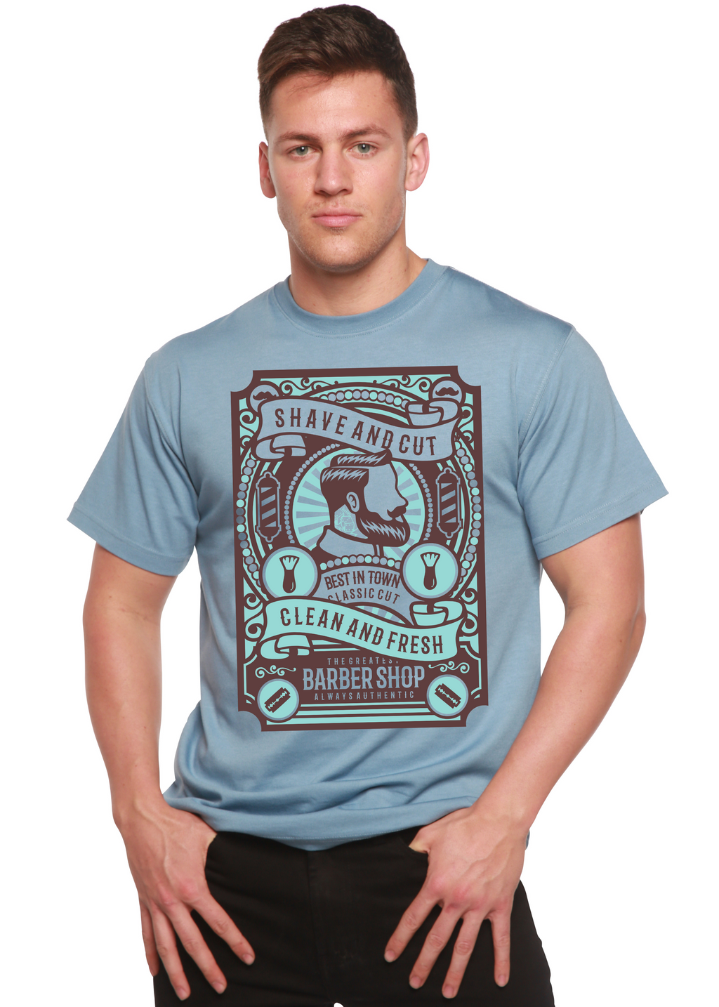 Spun Bamboo Shave and Cut Spun Bamboo® Men's Bamboo Viscose/Organic Cotton Short Sleeve Graphic T-Shirt — alternative angle