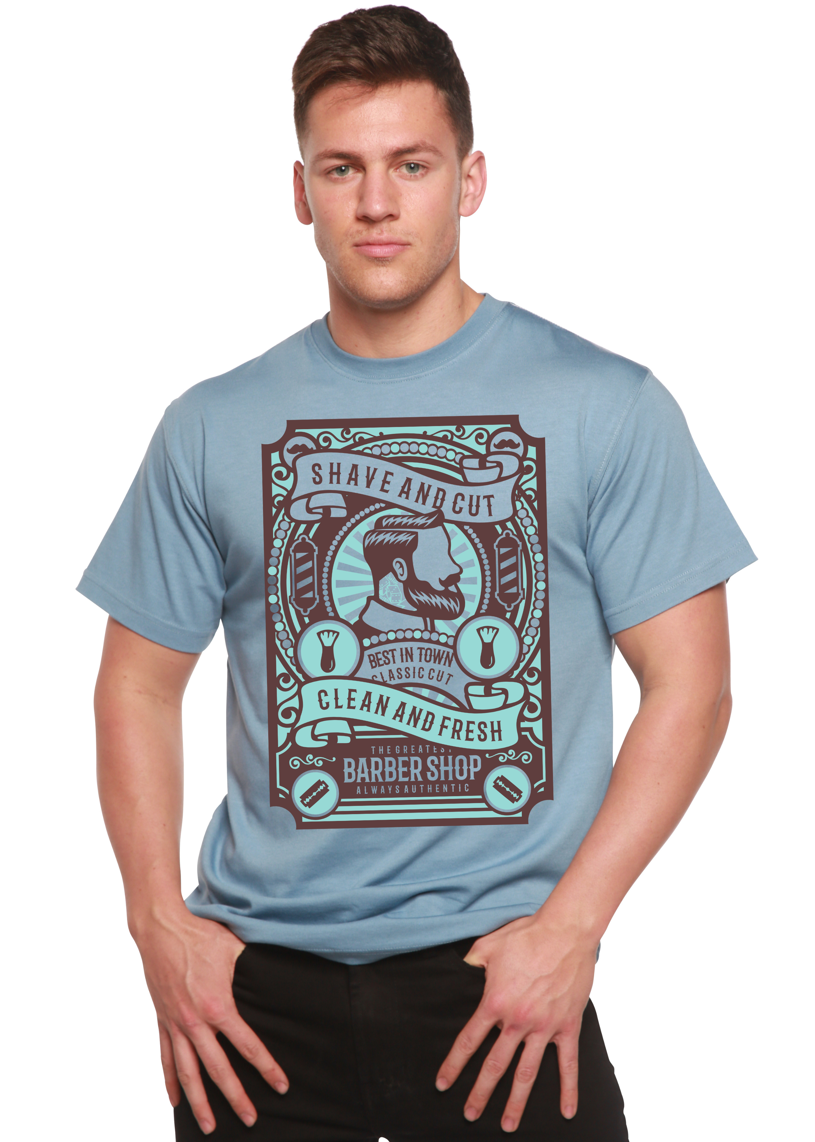 Spun Bamboo Shave and Cut Spun Bamboo® Men's Bamboo Viscose/Organic Cotton Short Sleeve Graphic T-Shirt — alternative angle