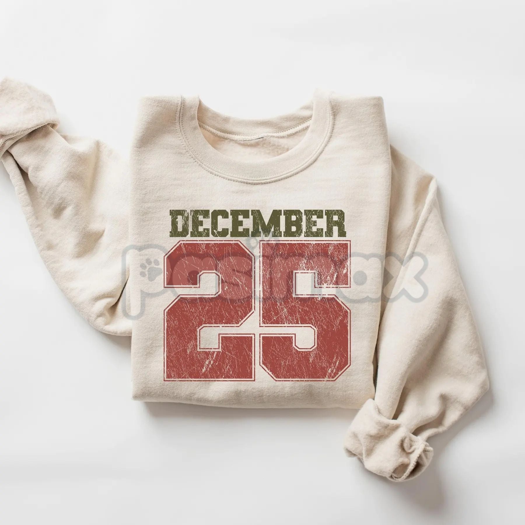 Pasimax Retro December 25th Christmas Sweatshirt – Vintage Holiday Clothing Crewneck for Women — alternative angle