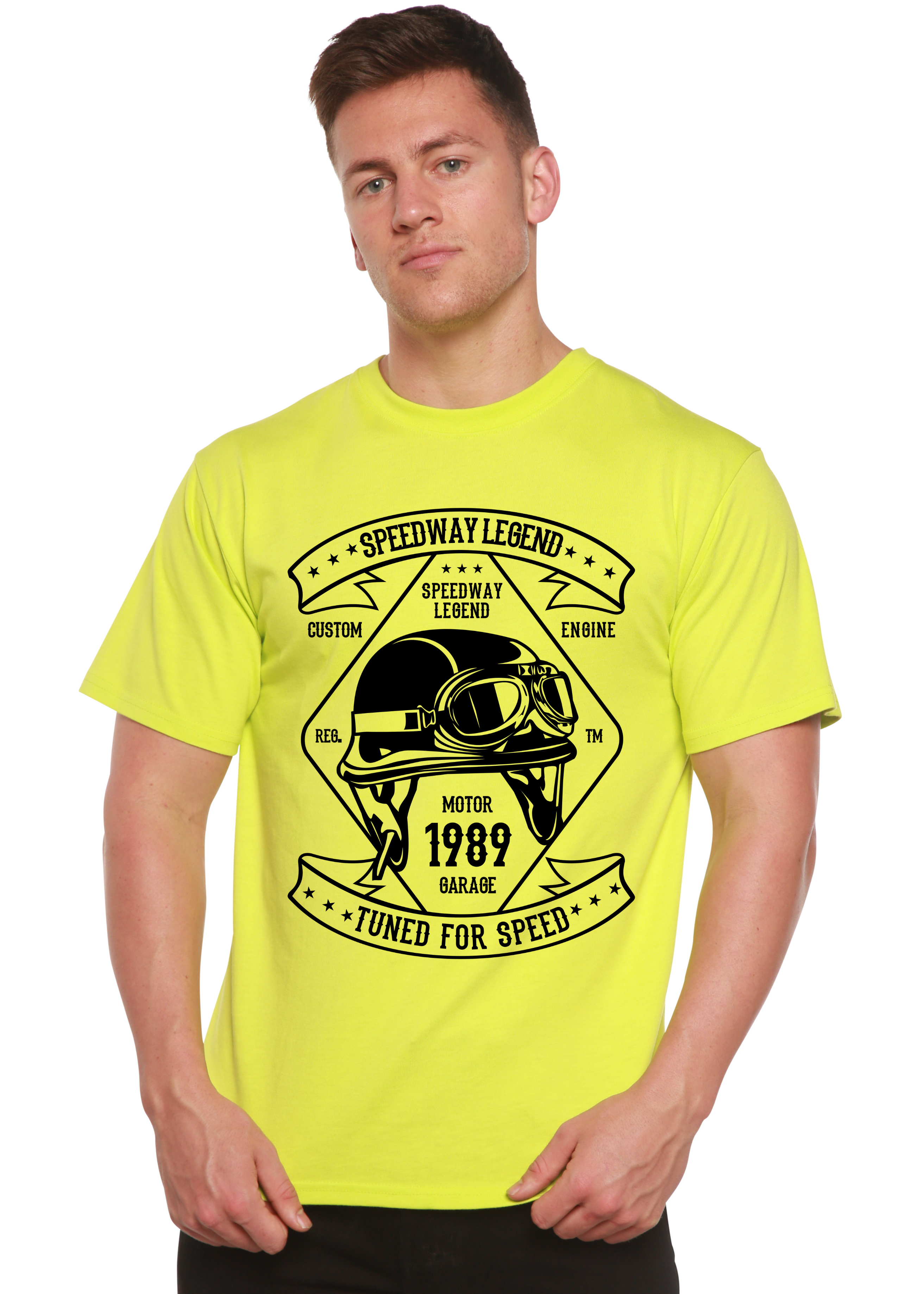 Spun Bamboo Speedway Legend Spun Bamboo® Men's Bamboo Viscose/Organic Cotton Short Sleeve Graphic T-Shirt — lifestyle context