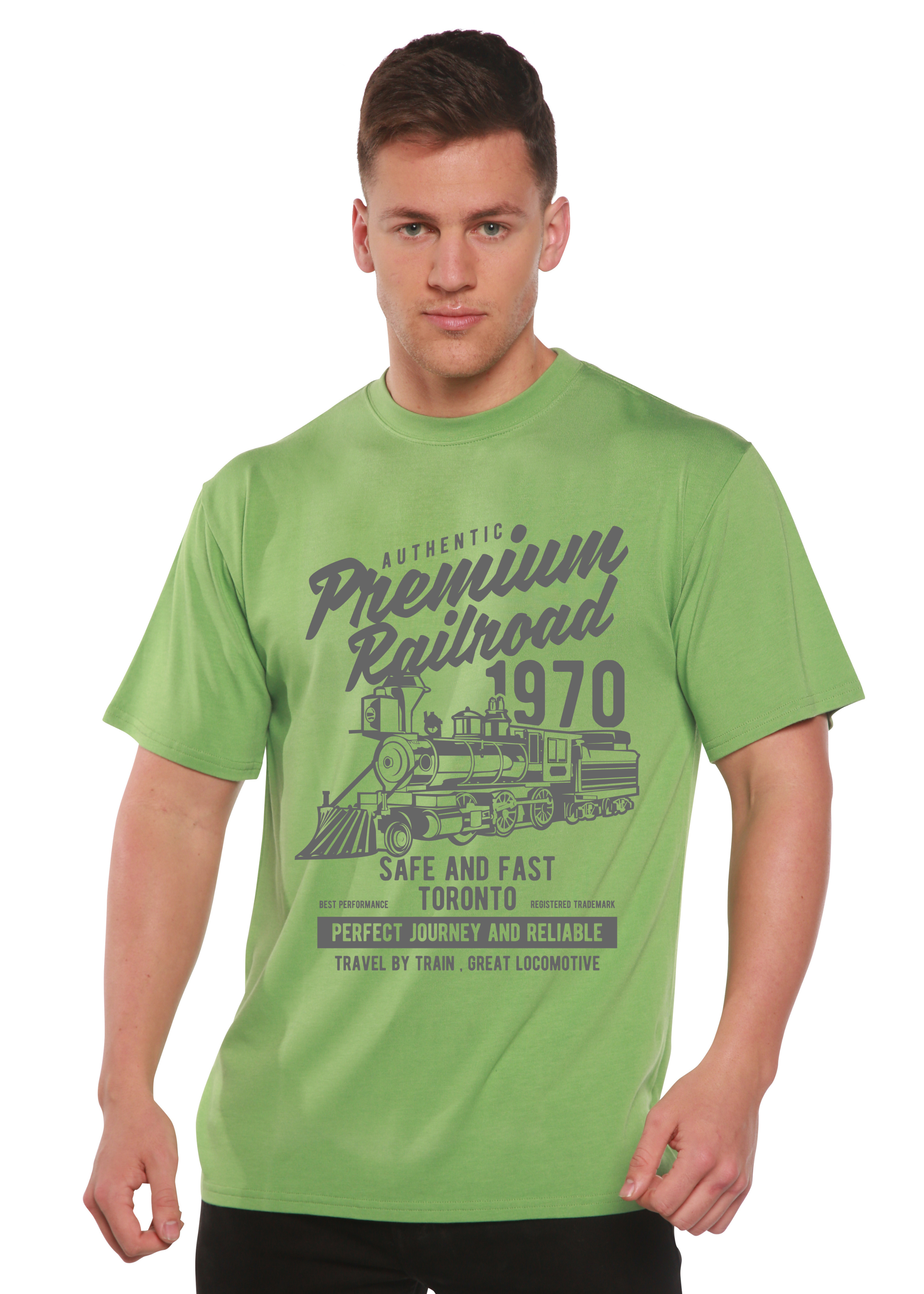Spun Bamboo Premium Railroad Spun Bamboo® Men's Bamboo Viscose/Organic Cotton Short Sleeve Graphic T-Shirt — alternative angl