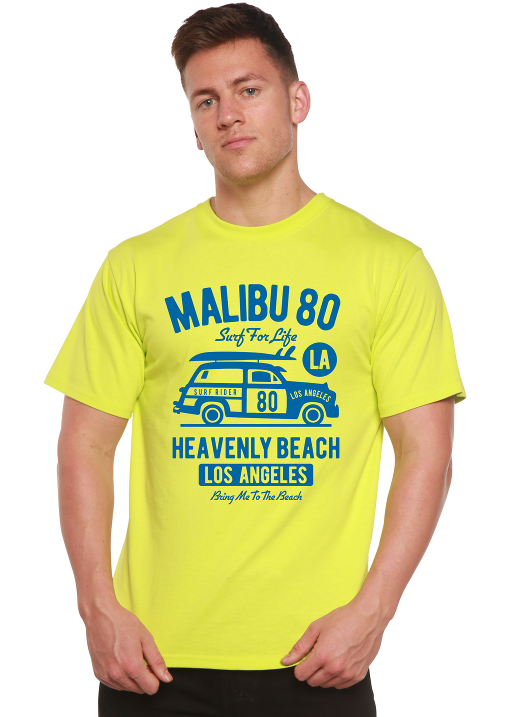Spun Bamboo Malibu 80 Men's Bamboo Viscose/Organic Cotton Short Sleeve Graphic T-Shirt — lifestyle context