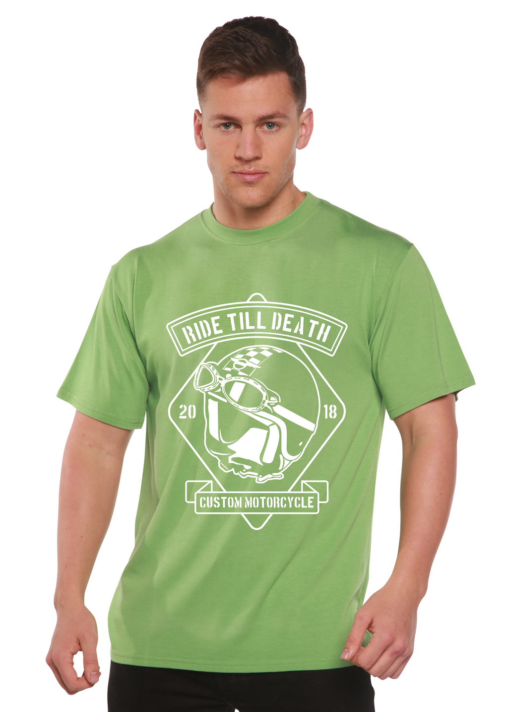 Spun Bamboo Ride Till Death Spun Bamboo® Men's Bamboo Viscose/Organic Cotton Short Sleeve Graphic T-Shirt — alternative angle