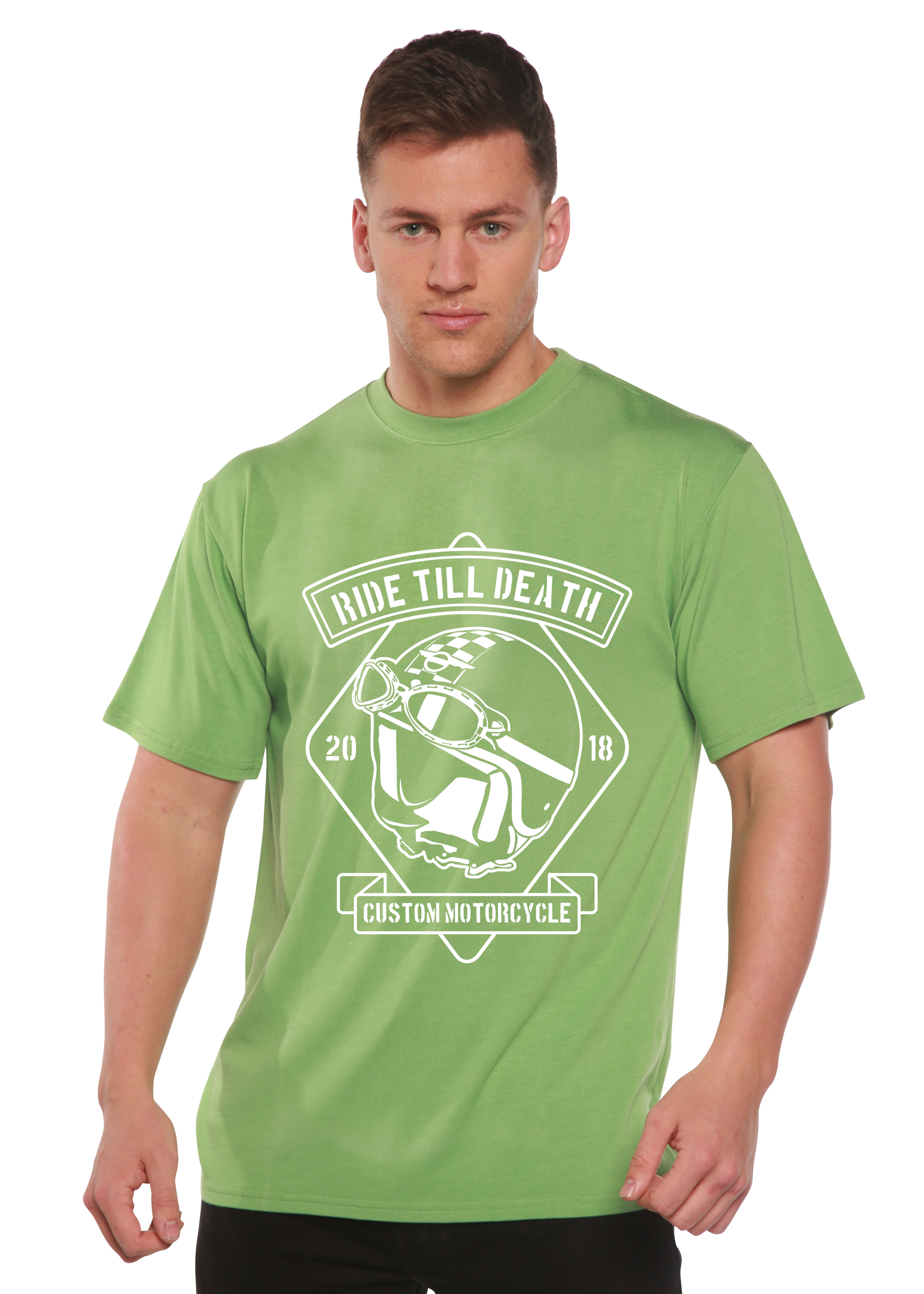 Spun Bamboo Ride Till Death Spun Bamboo® Men's Bamboo Viscose/Organic Cotton Short Sleeve Graphic T-Shirt — alternative angle
