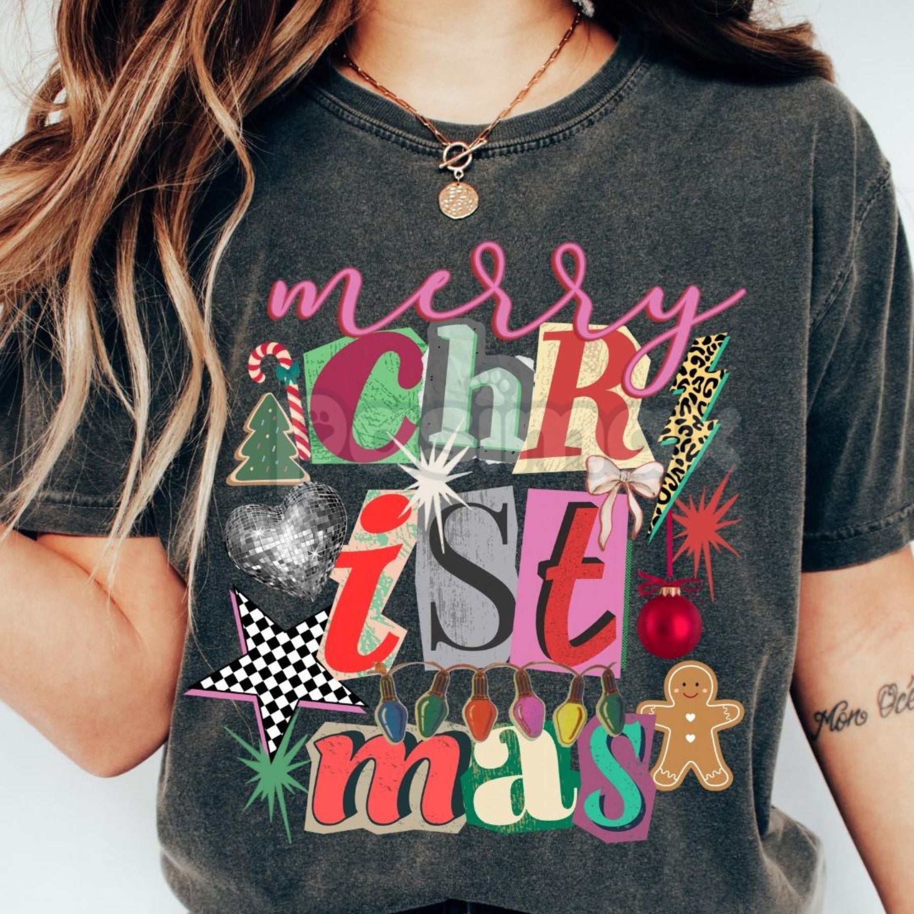 Pasimax Comfort Colors® Christian Faith Y2K T-Shirt – Retro Positivity Collage, Trendy Coquette Aesthetic, Ransom Letter Typo