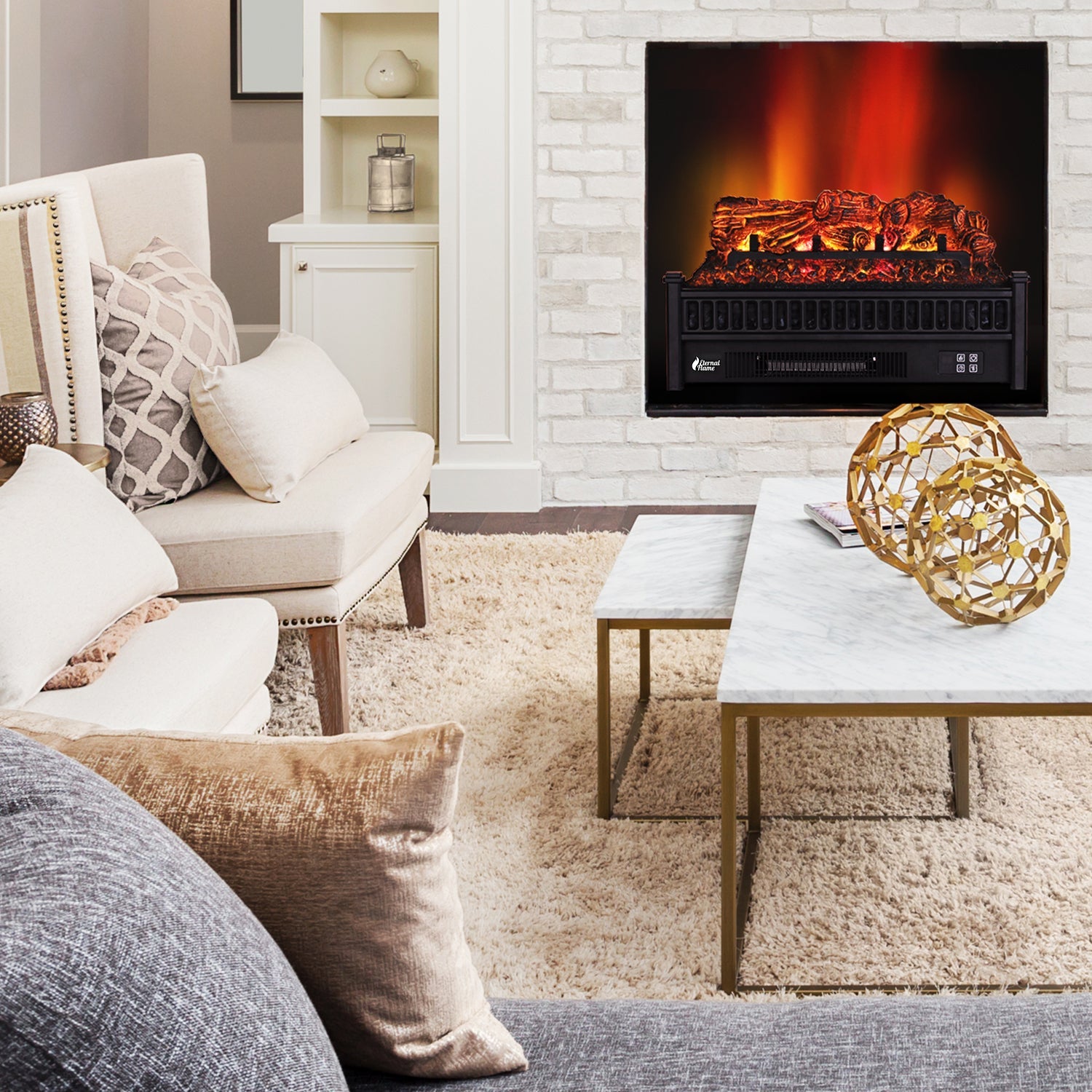 (Open Box) Eternal Flame EF23-PB Electric Fireplace Logs – TURBRO, view 6