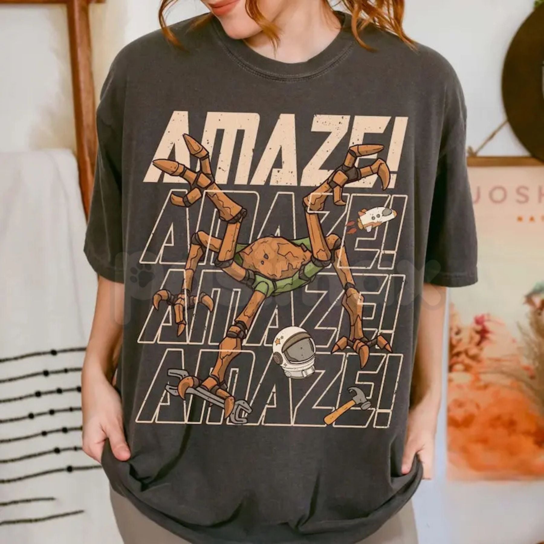 Pasimax "Rocky Amaze" Project Hail Mary T-Shirt - Inspirational Eridian Engineer Graphic Tee, Premium 100% Cotton Sci-Fi Read