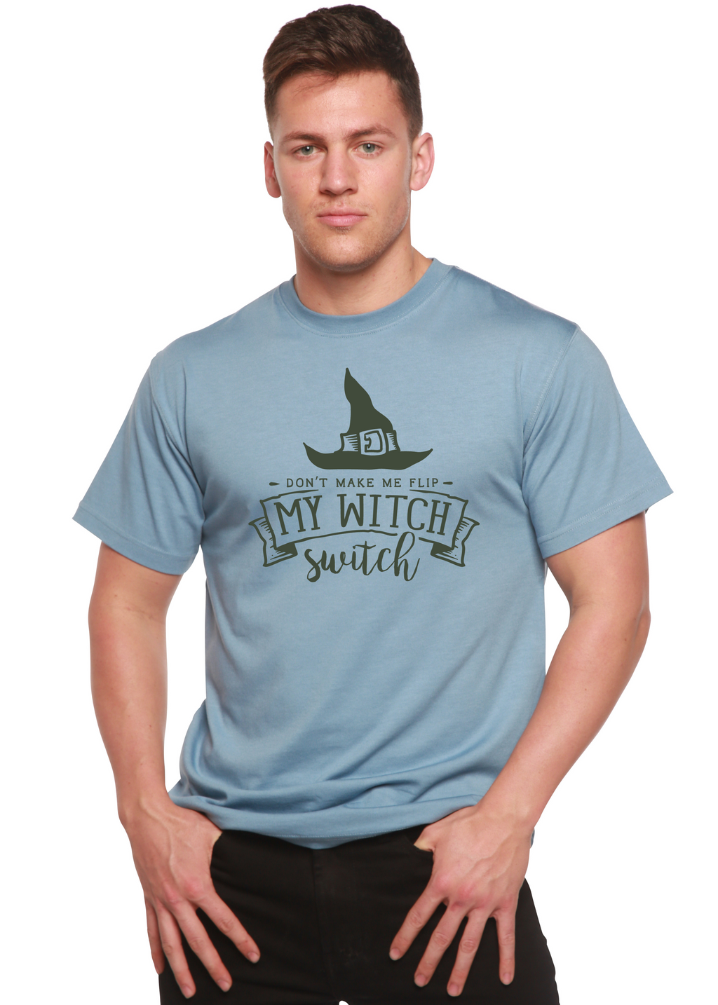 Spun Bamboo My Witch Unisex Bamboo Viscose/Organic Cotton Short Sleeve Graphic T-Shirt — fabric or material detail