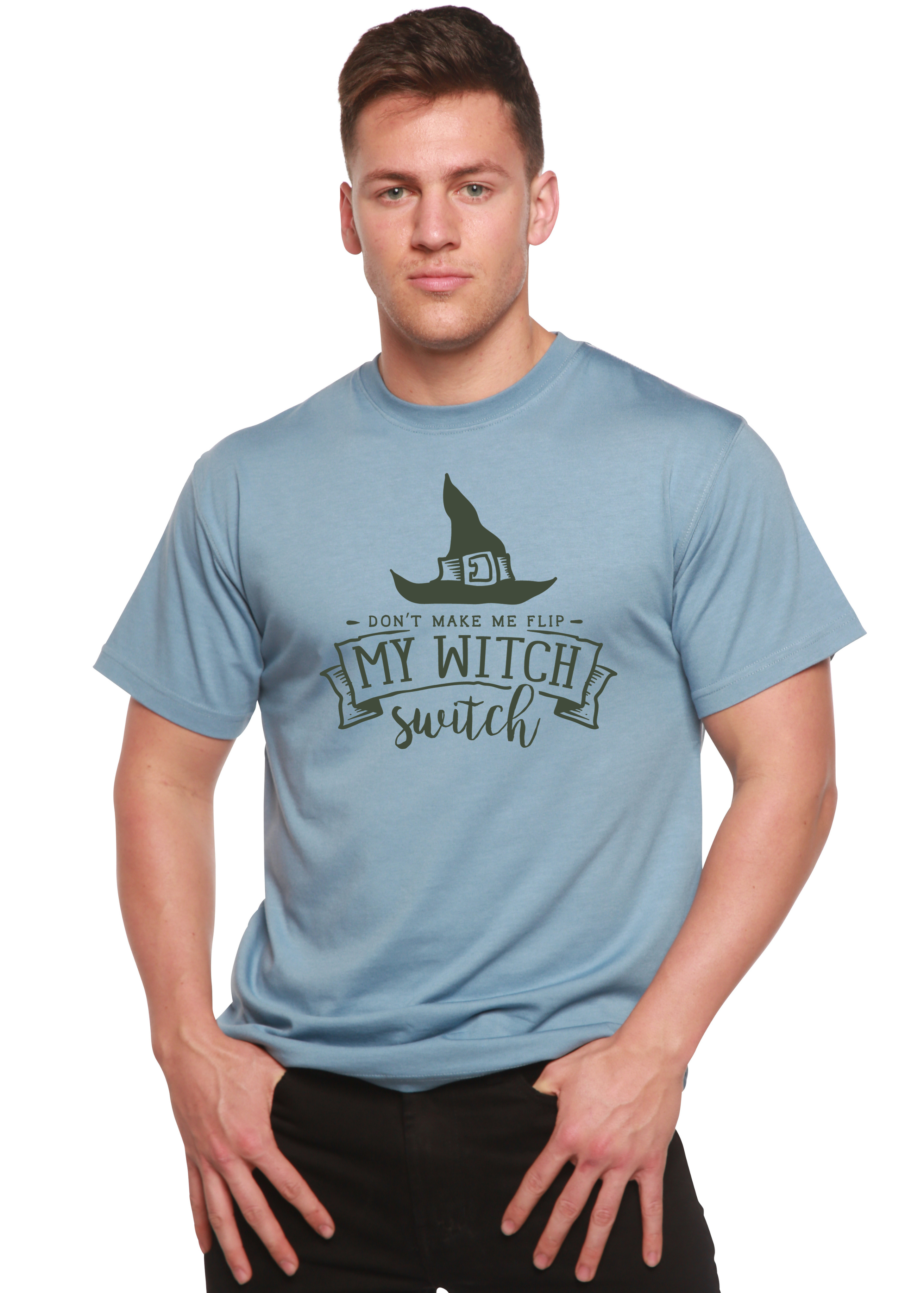 Spun Bamboo My Witch Unisex Bamboo Viscose/Organic Cotton Short Sleeve Graphic T-Shirt — fabric or material detail