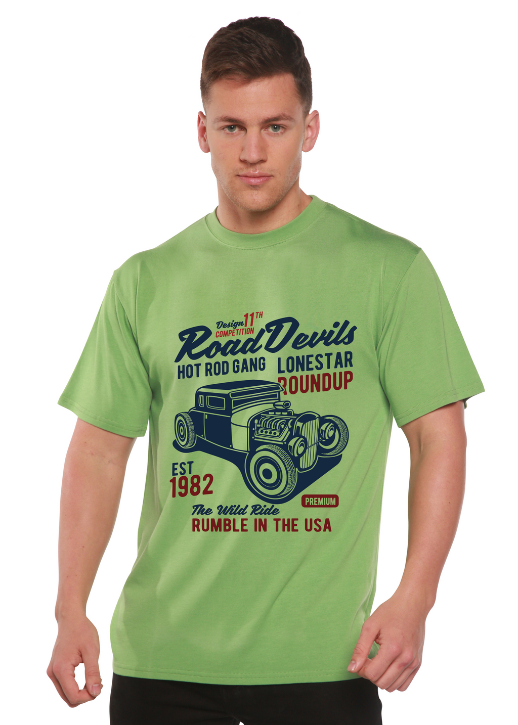 Spun Bamboo Road Devils Spun Bamboo® Men's Bamboo Viscose/Organic Cotton Short Sleeve Graphic T-Shirt — lifestyle context