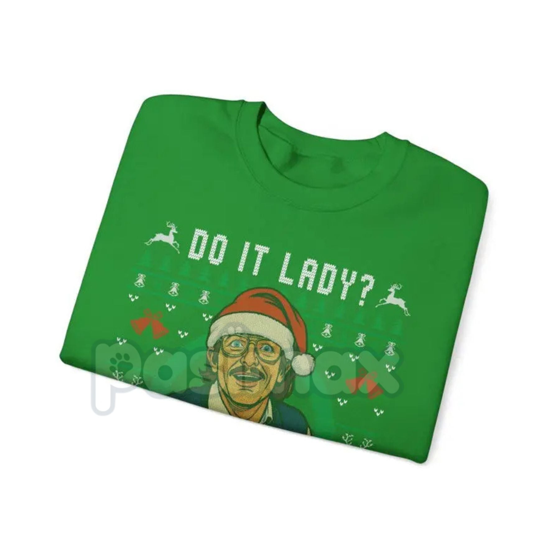 Pasimax Funny "Chit I Do It" Lady Ugly Christmas Sweater | Merry Chit-mas Xmas Sweatshirt | Cheeky Holiday Shirt — back view