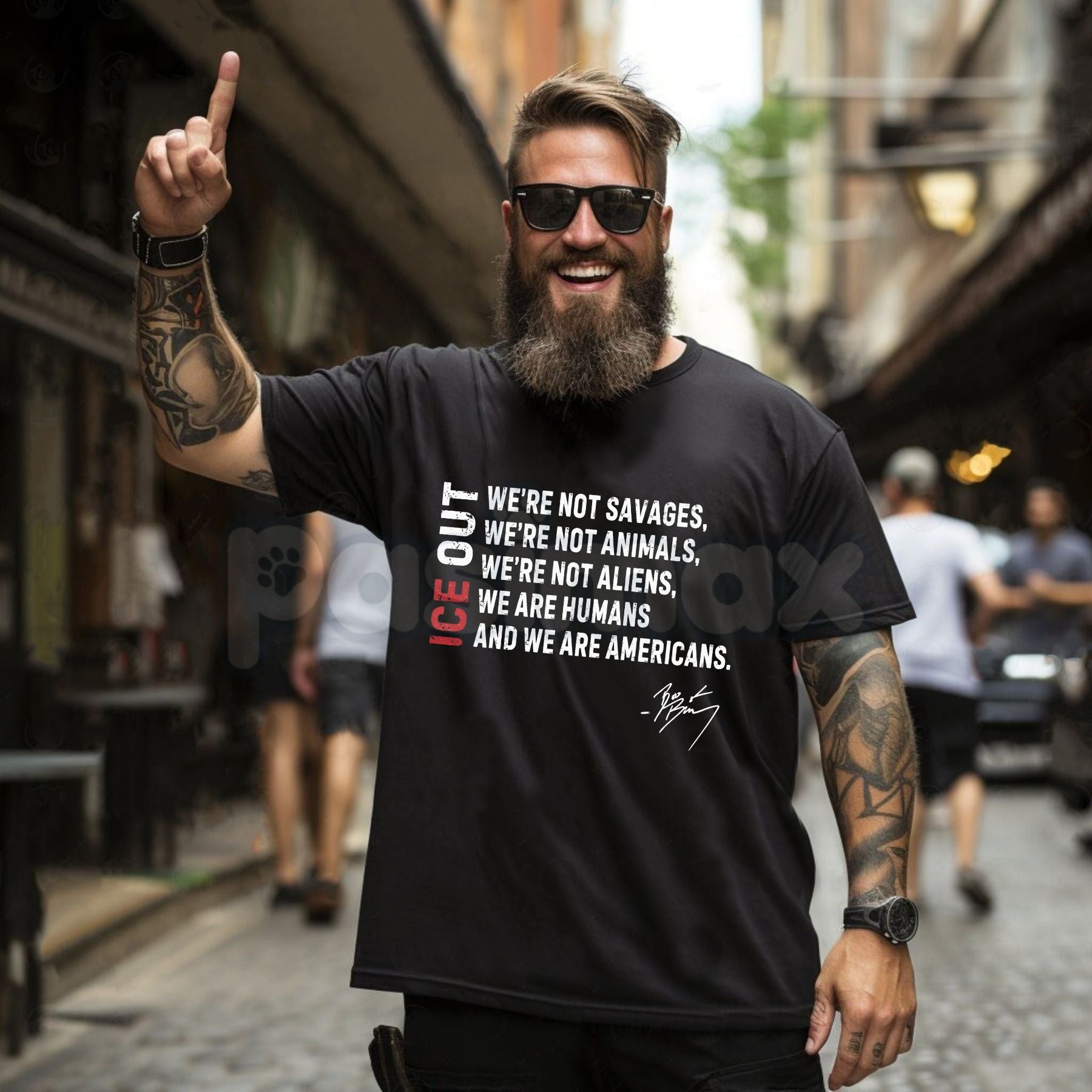 Pasimax Retro "I.C.E. Out" Political Activist T-Shirt - Vintage Social Justice Graphic Tee, Human Rights Immigration Reform S