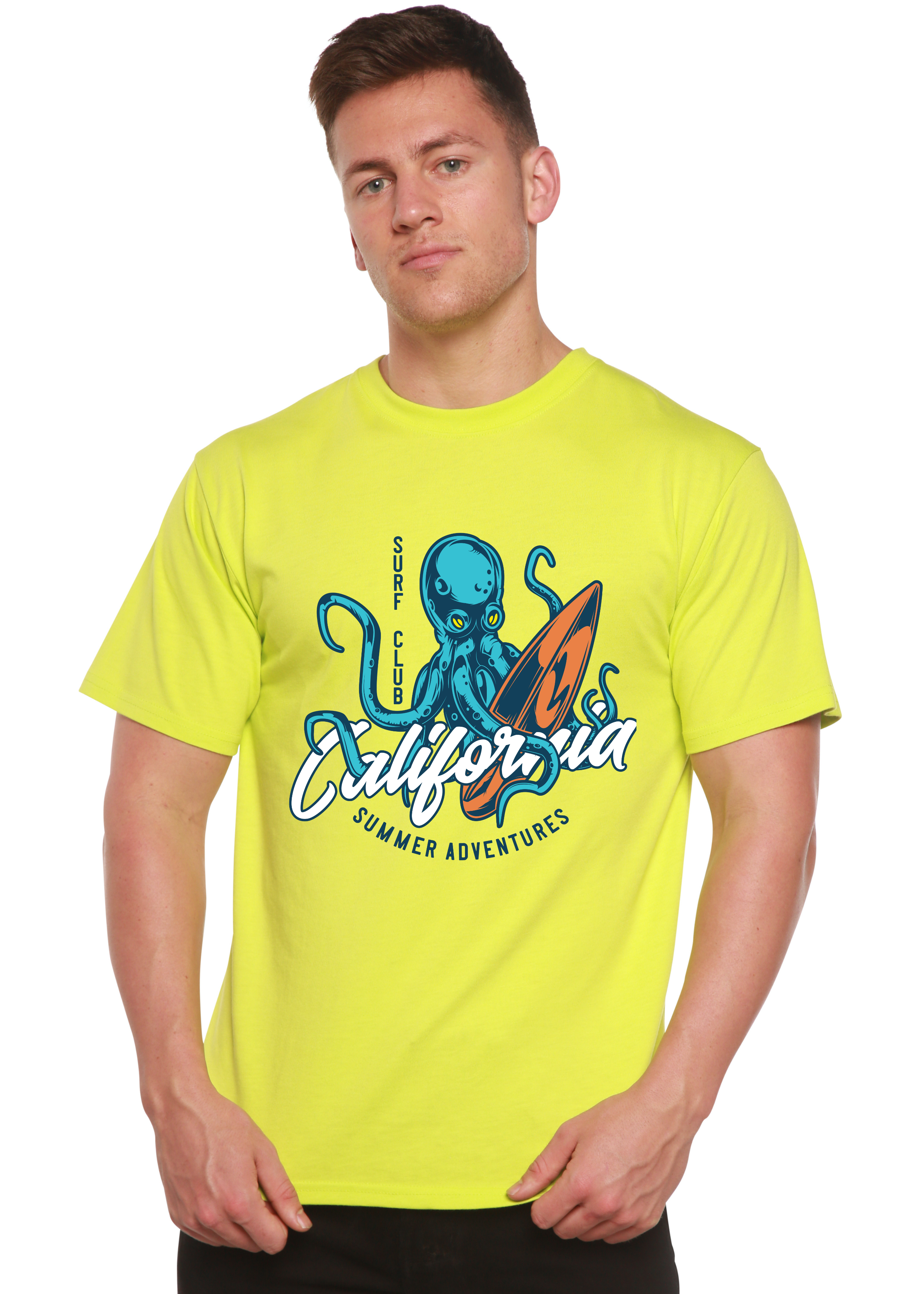 Spun Bamboo California Summer Adventures Men's Bamboo Viscose/Organic Cotton Short Sleeve Graphic T-Shirt — lifestyle context