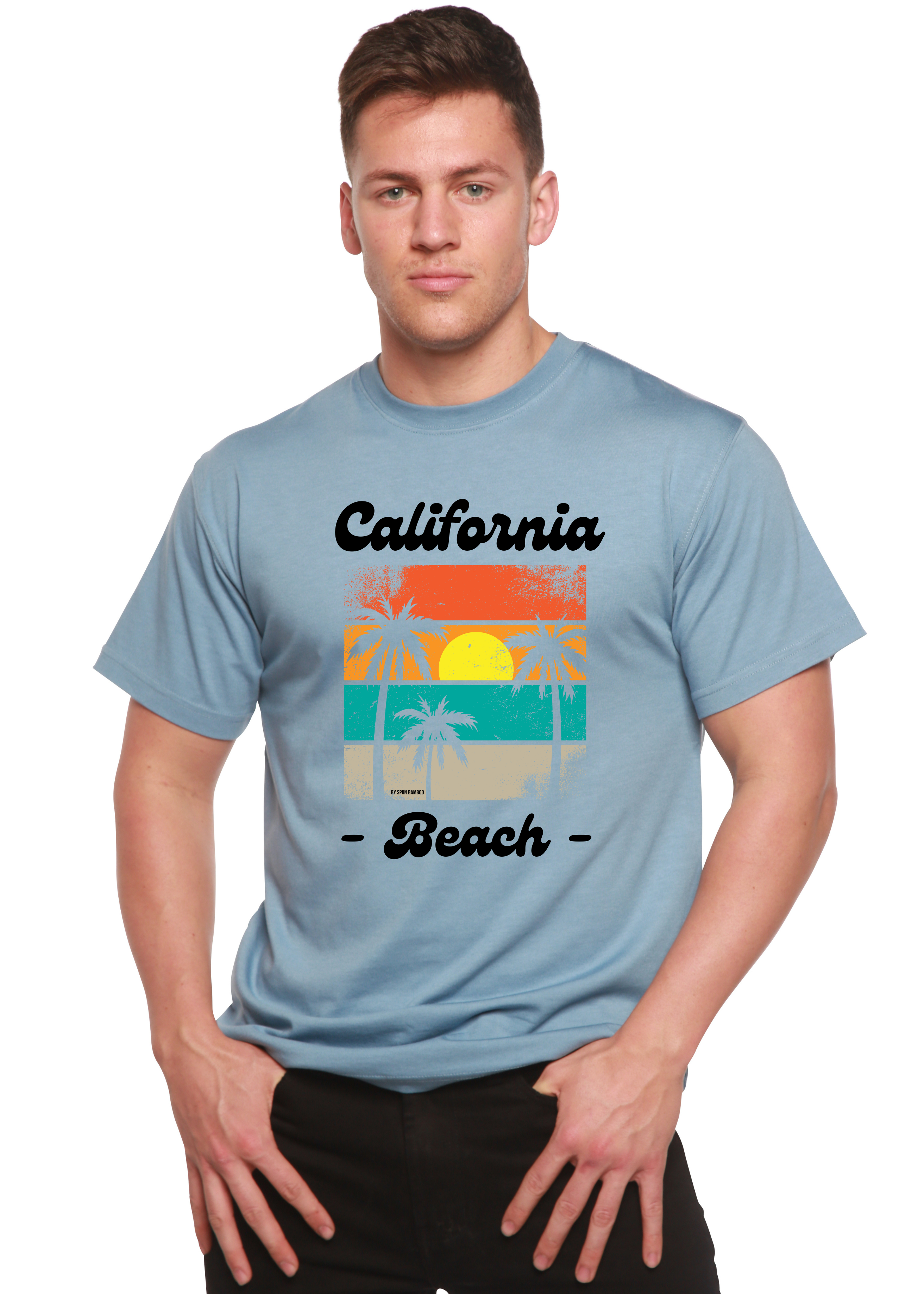 Spun Bamboo California Beach Unisex Bamboo Viscose/Organic Cotton Short Sleeve Graphic T-Shirt — comparison shot