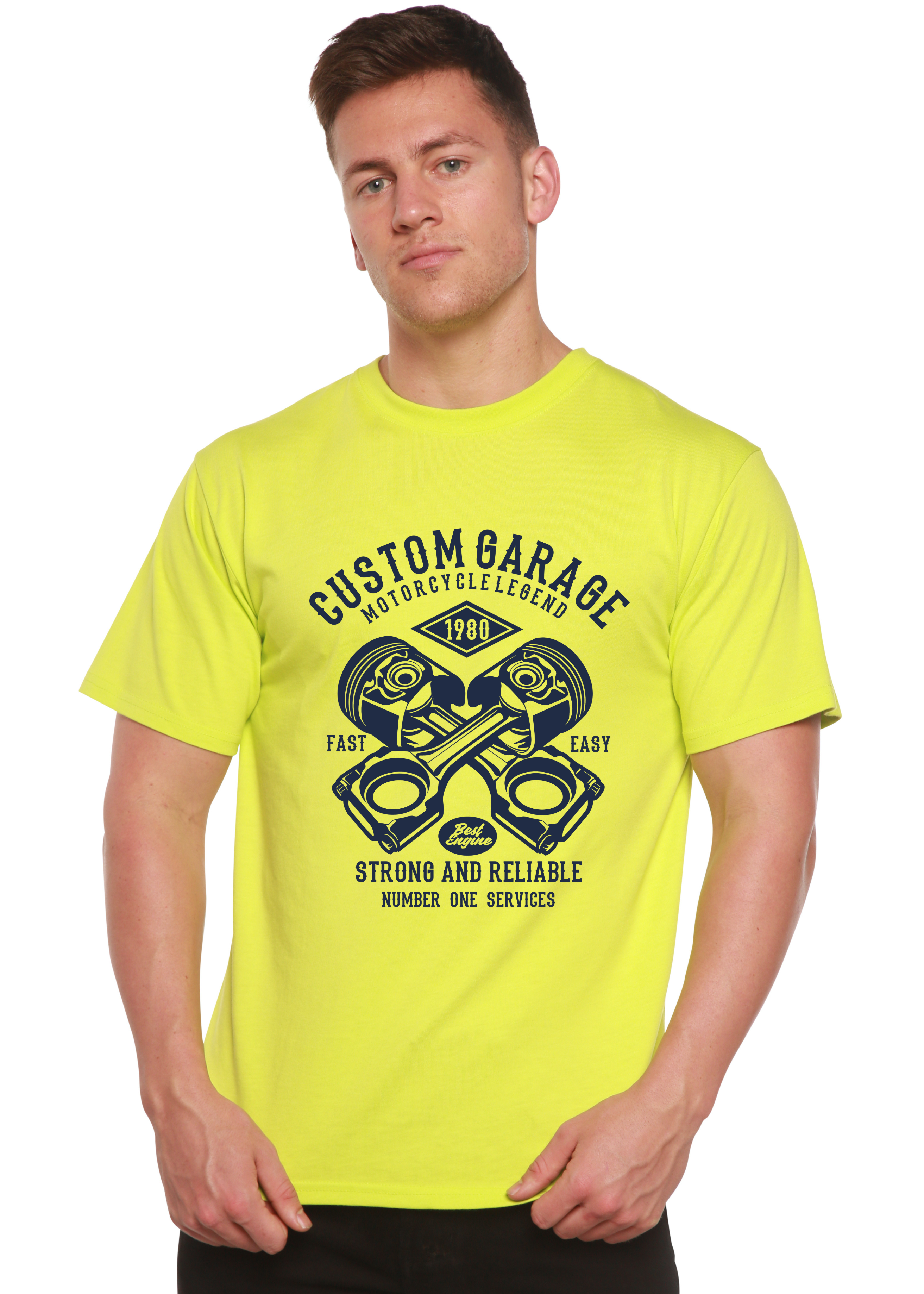 Spun Bamboo Custom Garage Men's Bamboo Viscose/Organic Cotton Short Sleeve Graphic T-Shirt — main product shot