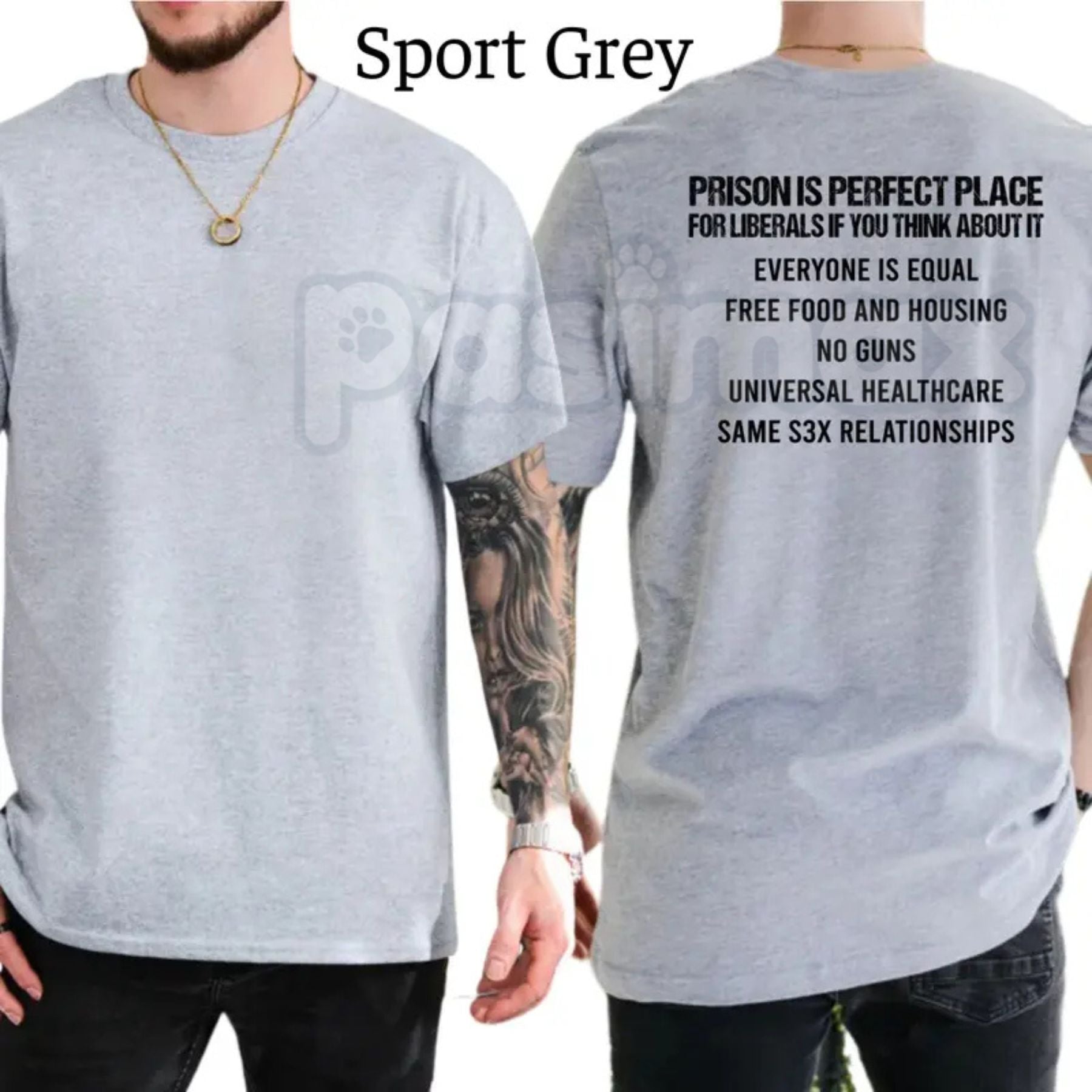 "Prison Is Perfect Place For Liberals" Political T-Shirt – Funny Conservative Graphic Tee, Premium 100% Cotton Republican Statement Top, Soft Lived-In Heavyweight Right-Wing Humorous Shirt, Made in USA