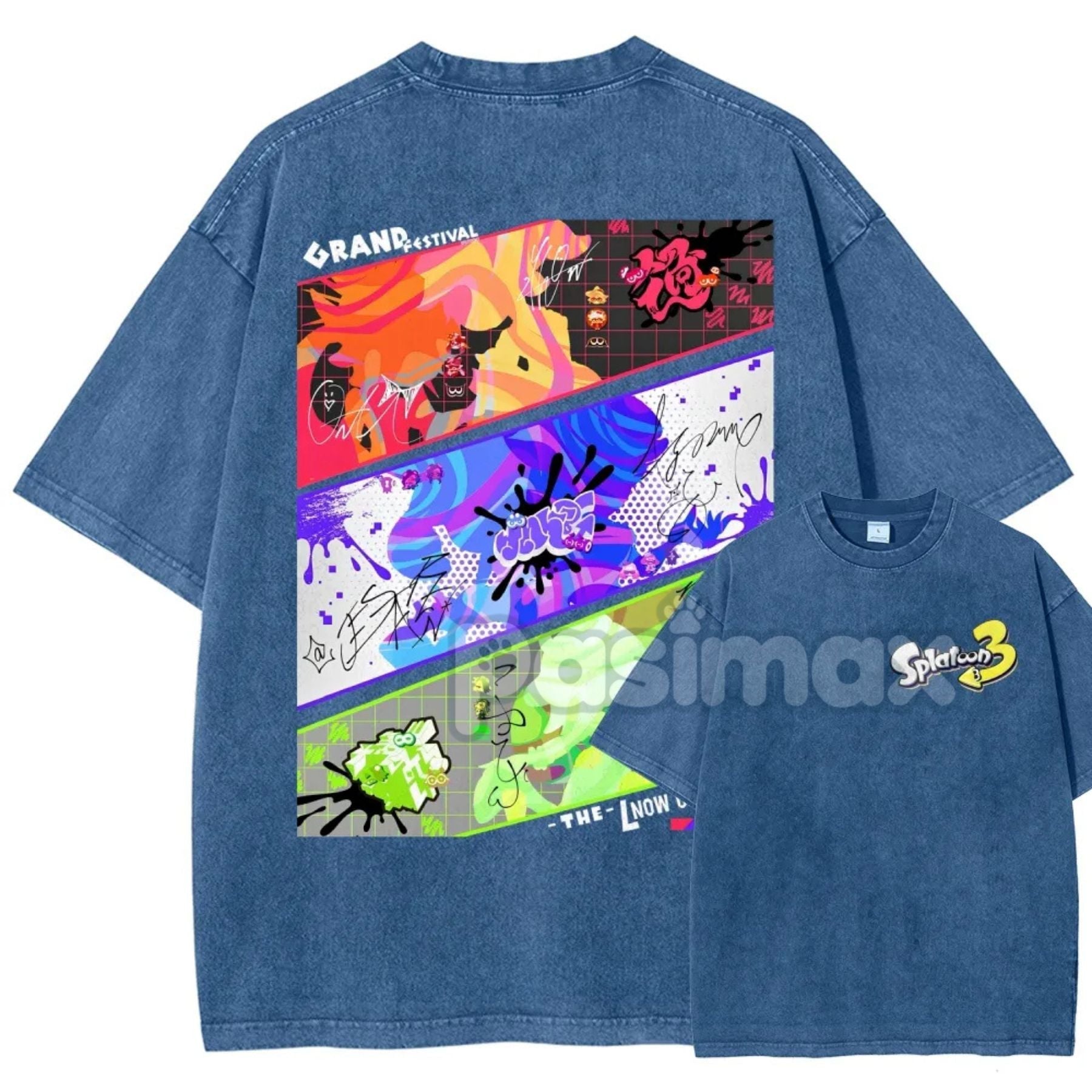 Pasimax Splatoon 3 Cotton Unisex Round Neck Anime T-Shirt — alternative angle