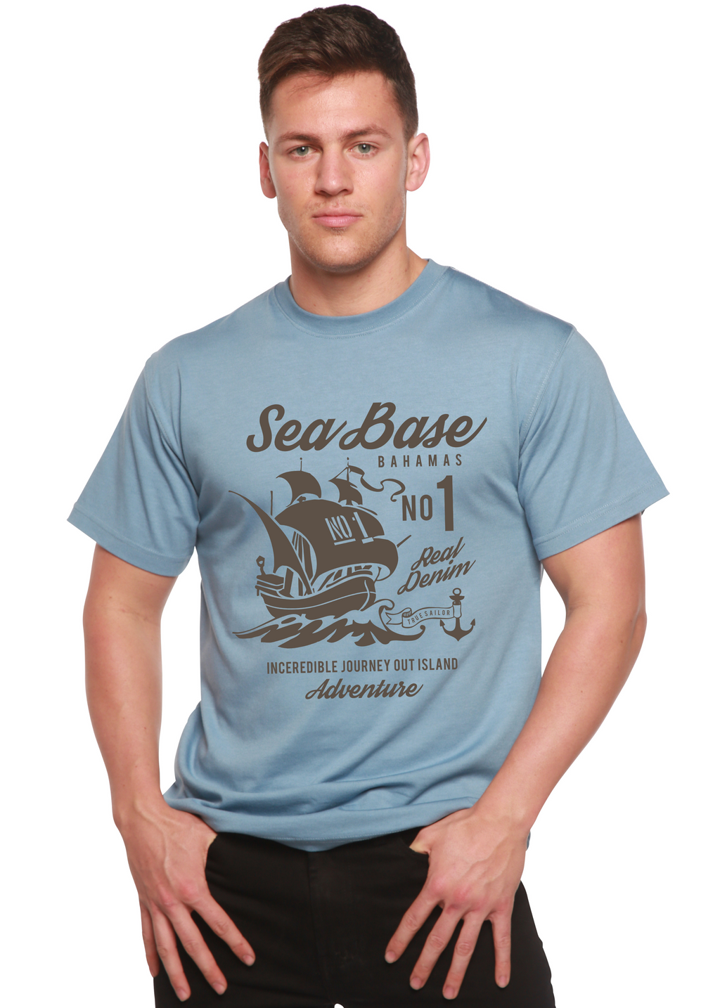Spun Bamboo Sea Base Spun Bamboo® Men's Bamboo Viscose/Organic Cotton Short Sleeve Graphic T-Shirt — size reference