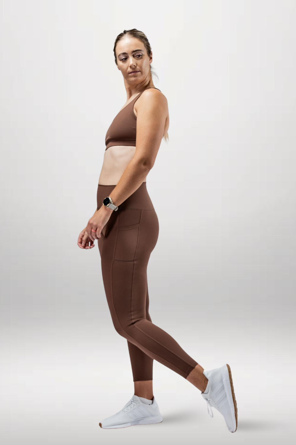 Varlo Women's SOHO Full Length High Waist Leggings (City Mocha) — alternative angle
