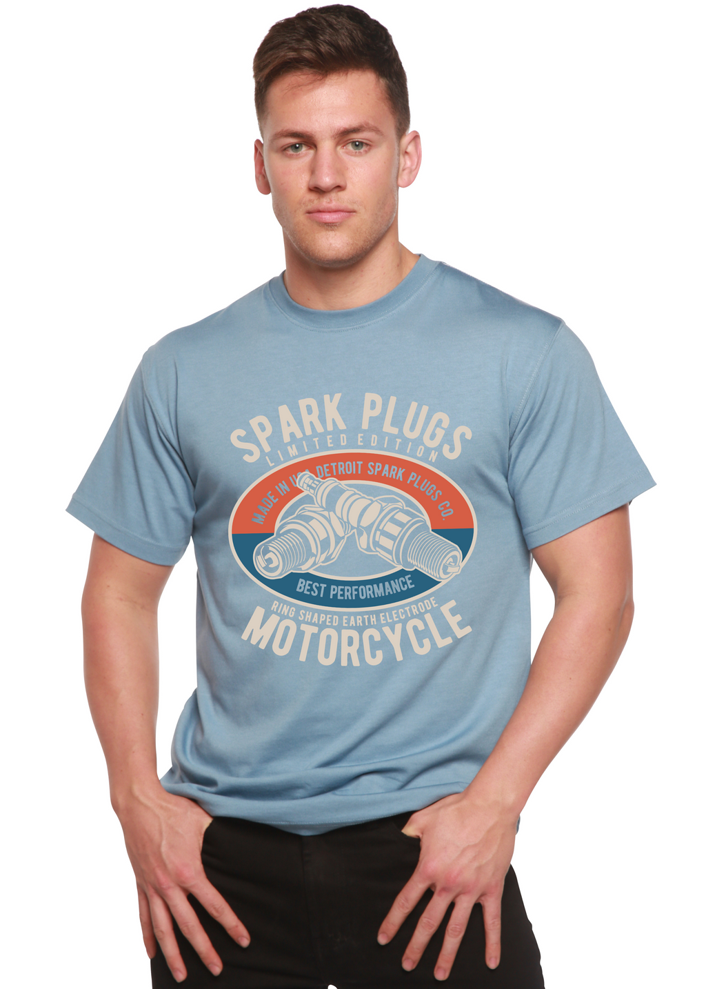 Spun Bamboo Spark Plugs Spun Bamboo® Men's Bamboo Viscose/Organic Cotton Short Sleeve Graphic T-Shirt — alternative angle