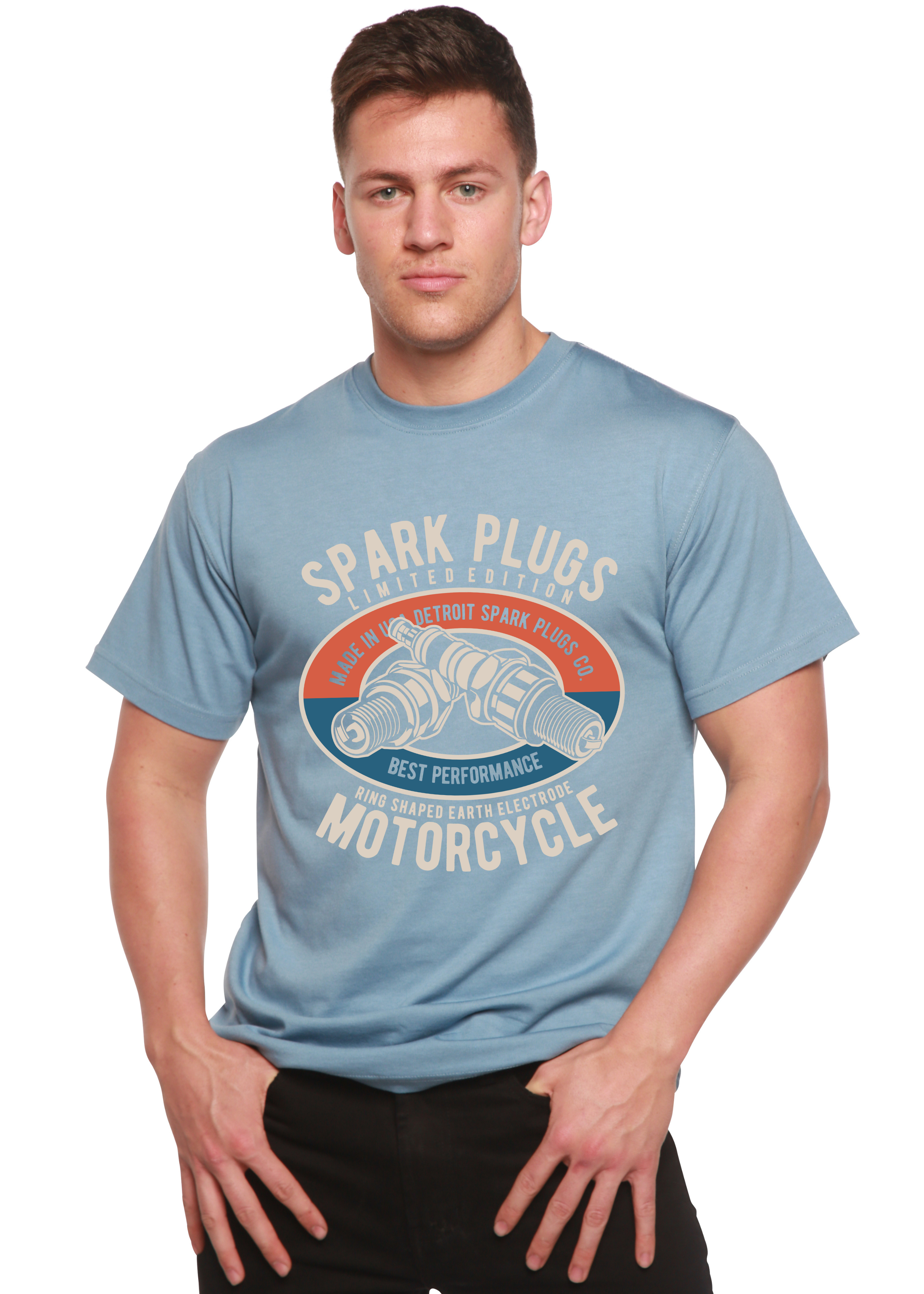 Spun Bamboo Spark Plugs Spun Bamboo® Men's Bamboo Viscose/Organic Cotton Short Sleeve Graphic T-Shirt — alternative angle