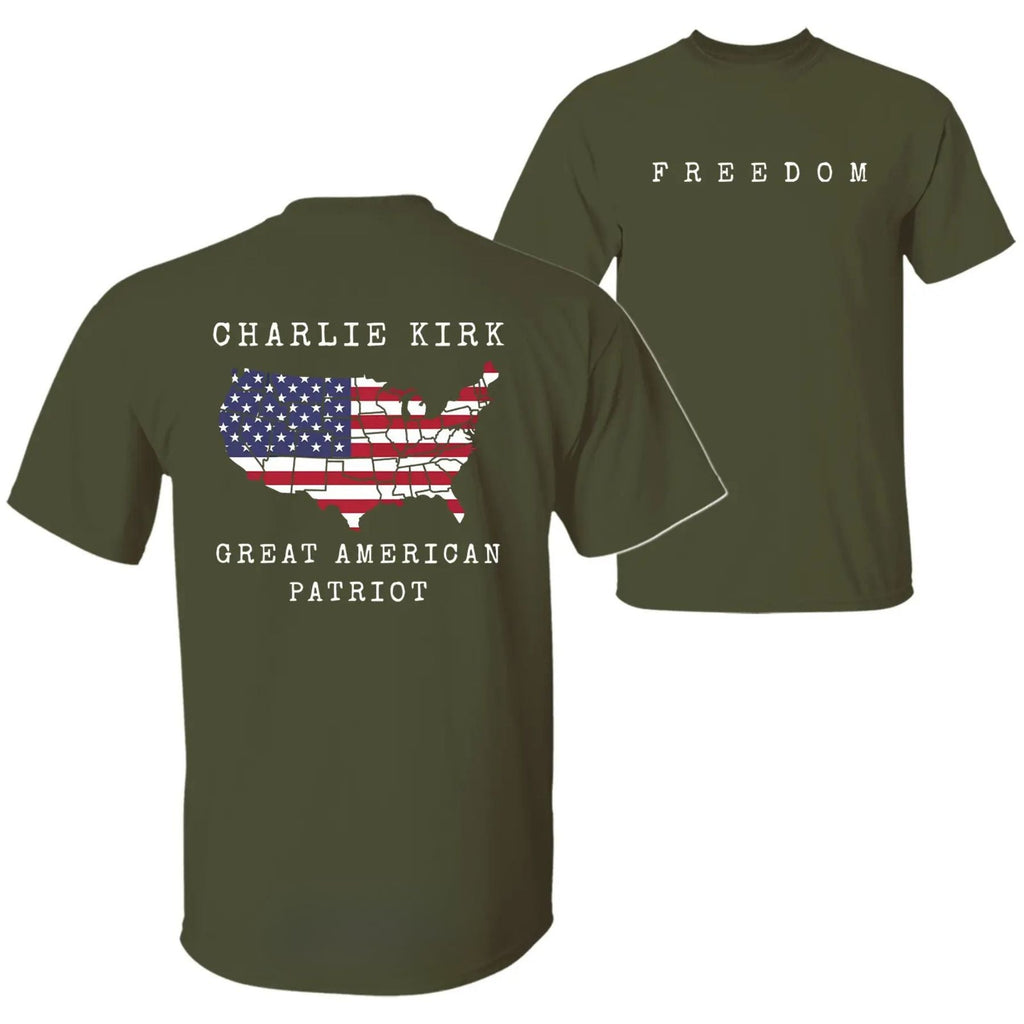 Pasimax Charlie Kirk "Freedom & True Patriot" T-Shirt — alternative angle