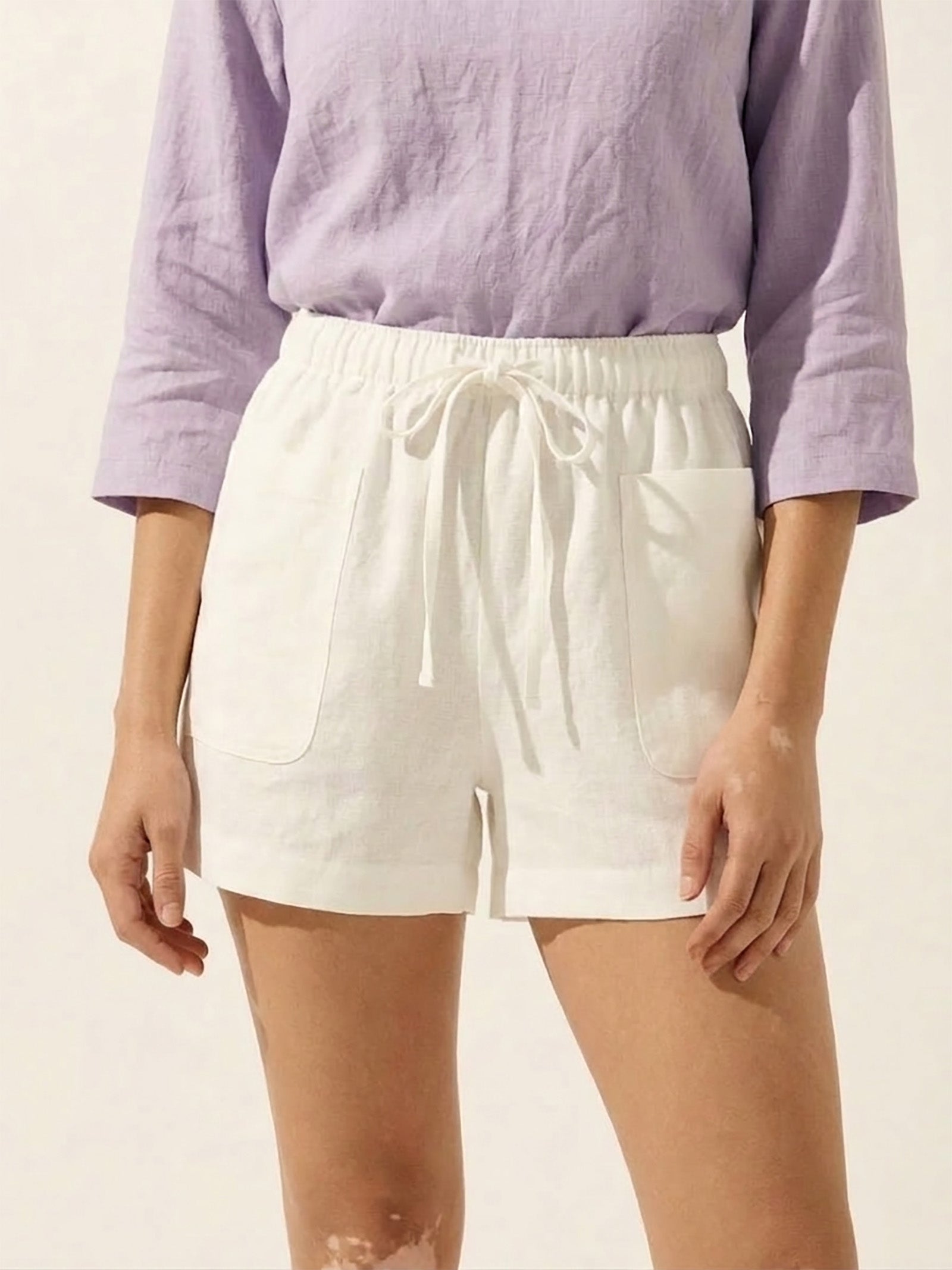 LINTICO LINTICO 100% Linen Utility Side Pocket Short WYNNIE — detail shot 6