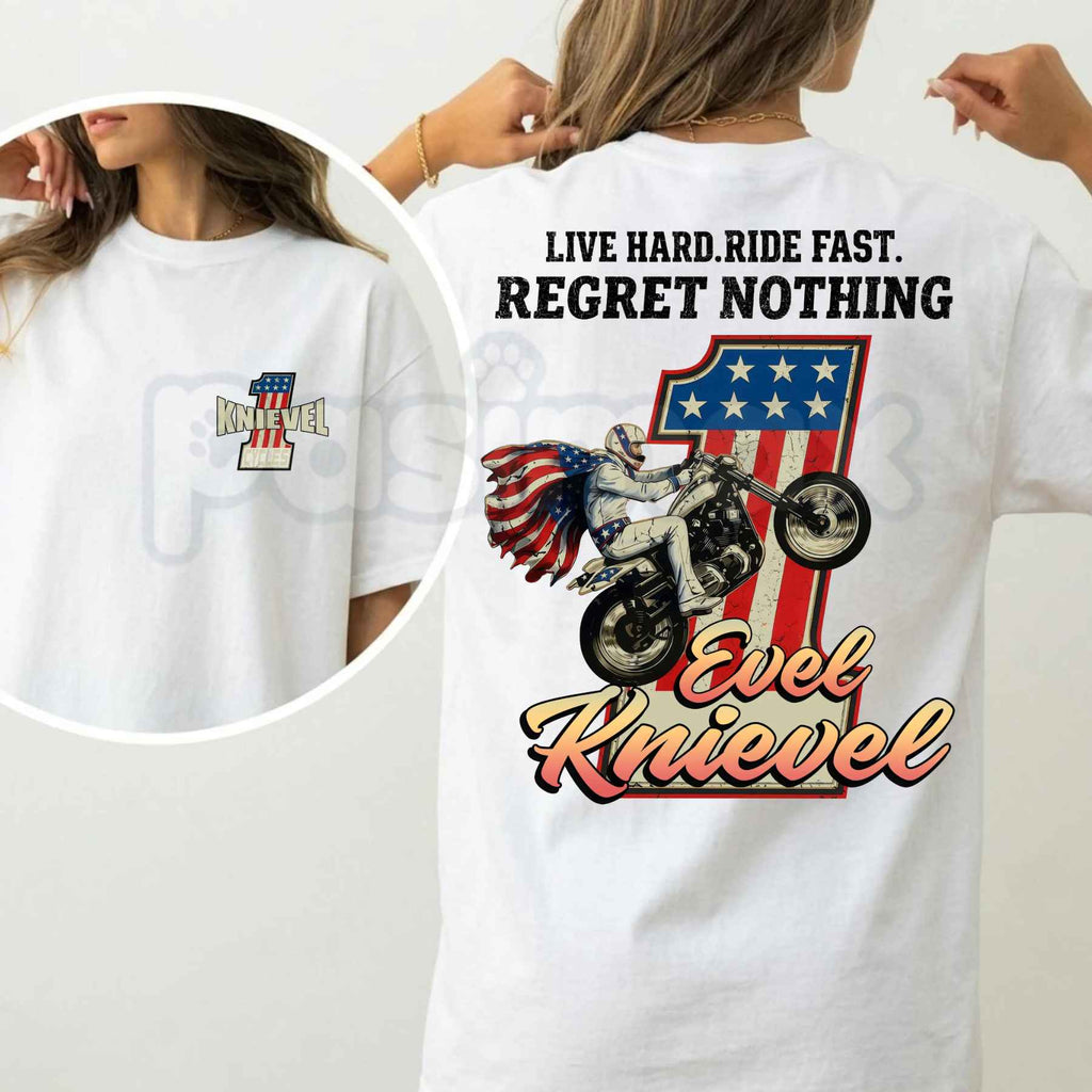 Daredevil Legend Evel Knievel Tee – Live Hard Ride Fast T-Shirt, American Rider Unisex Cotton Shirt, Cool Biker Gift