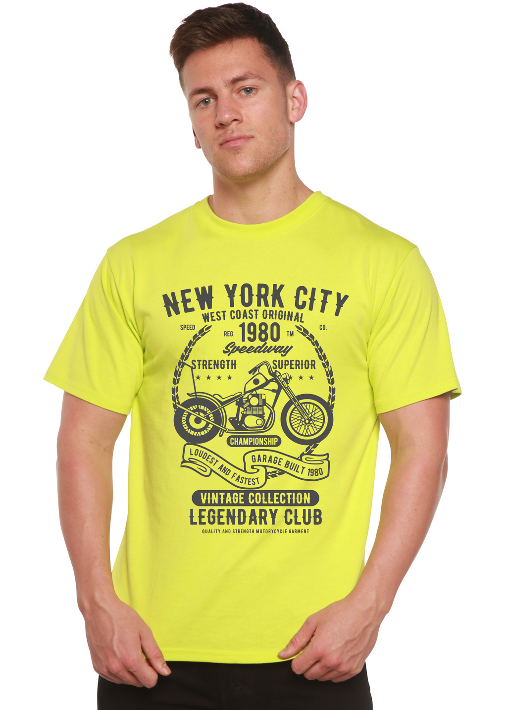 Spun Bamboo New York City Spun Bamboo® Men's Bamboo Viscose/Organic Cotton Short Sleeve Graphic T-Shirt — lifestyle context