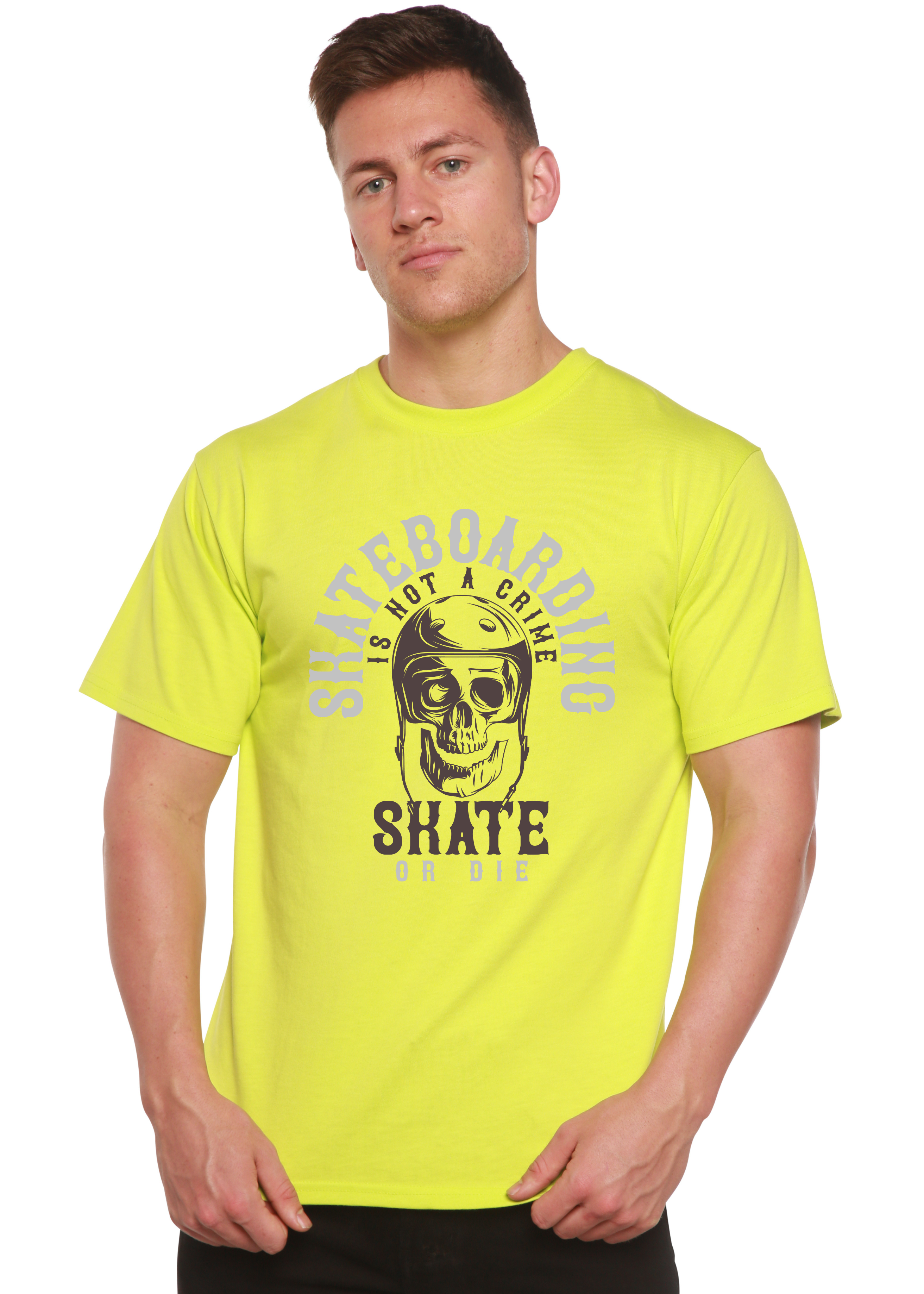 Spun Bamboo Skate Boarding Men's Bamboo Viscose/Organic Cotton Short Sleeve Graphic T-Shirt — lifestyle context