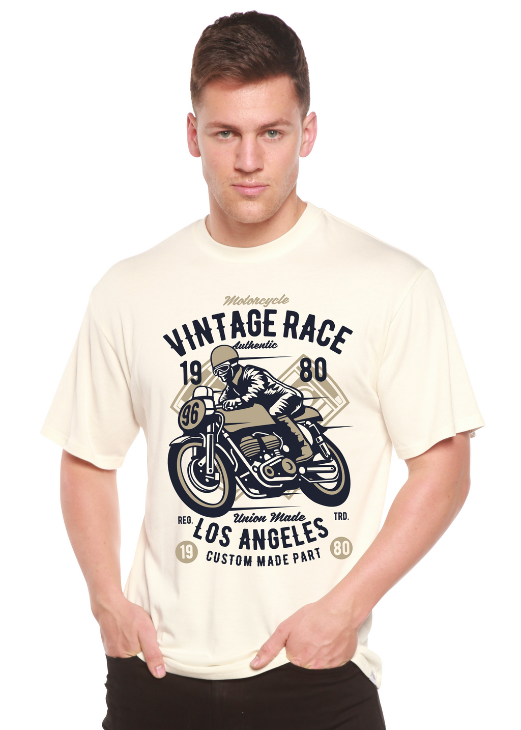 Spun Bamboo Vintage Race Spun Bamboo® Men's Bamboo Viscose/Organic Cotton Short Sleeve Graphic T-Shirt — main product shot
