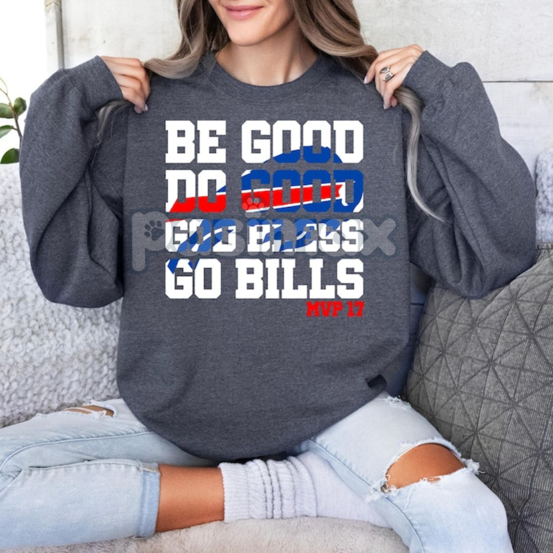 Pasimax Josh Allen MVP 17 Sweatshirt – Buffalo Bills Fan Apparel — alternative angle