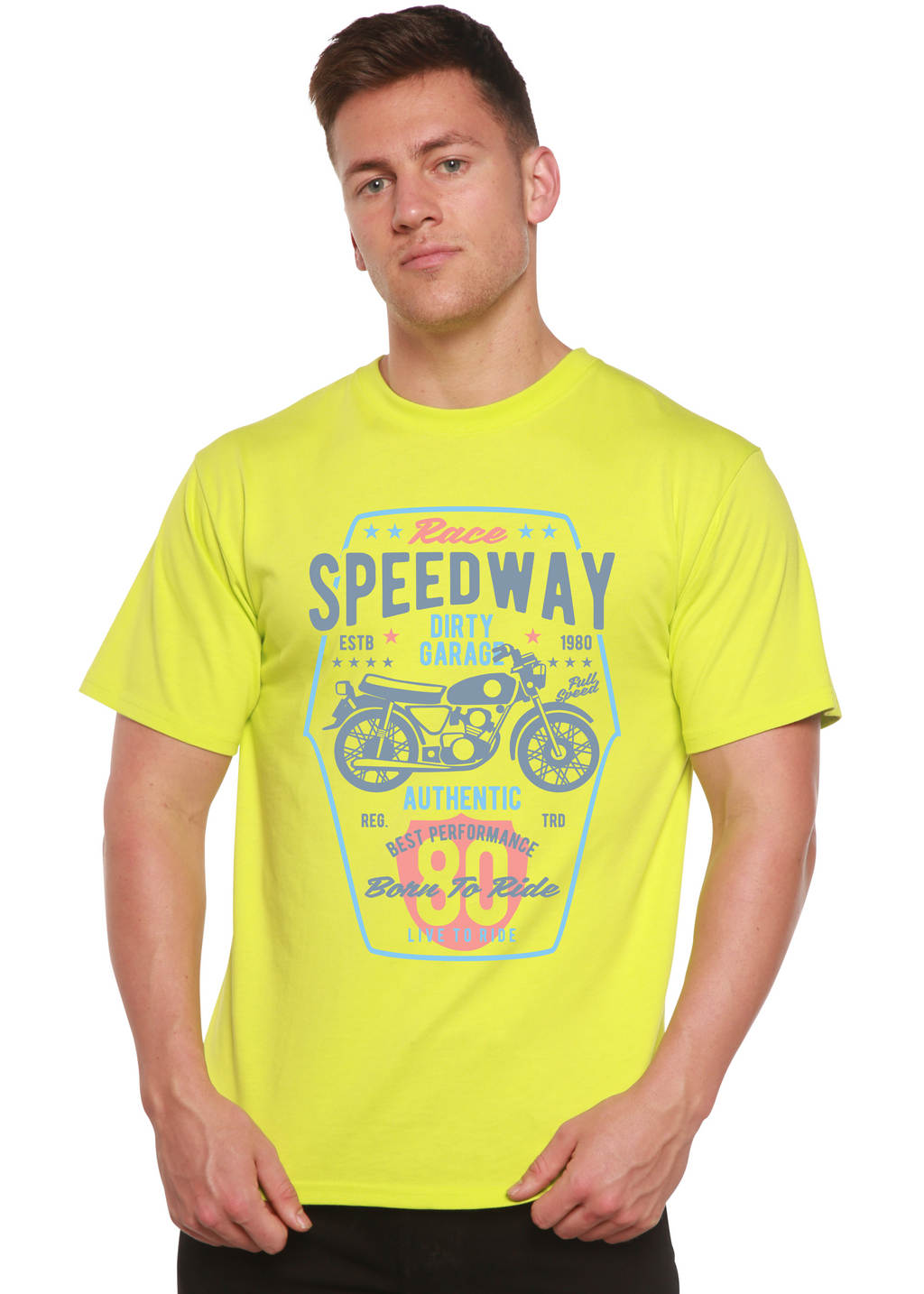 Spun Bamboo Speedway Motorcycle Spun Bamboo® Men's Bamboo Viscose/Organic Cotton Short Sleeve Graphic T-Shirt — alternative a