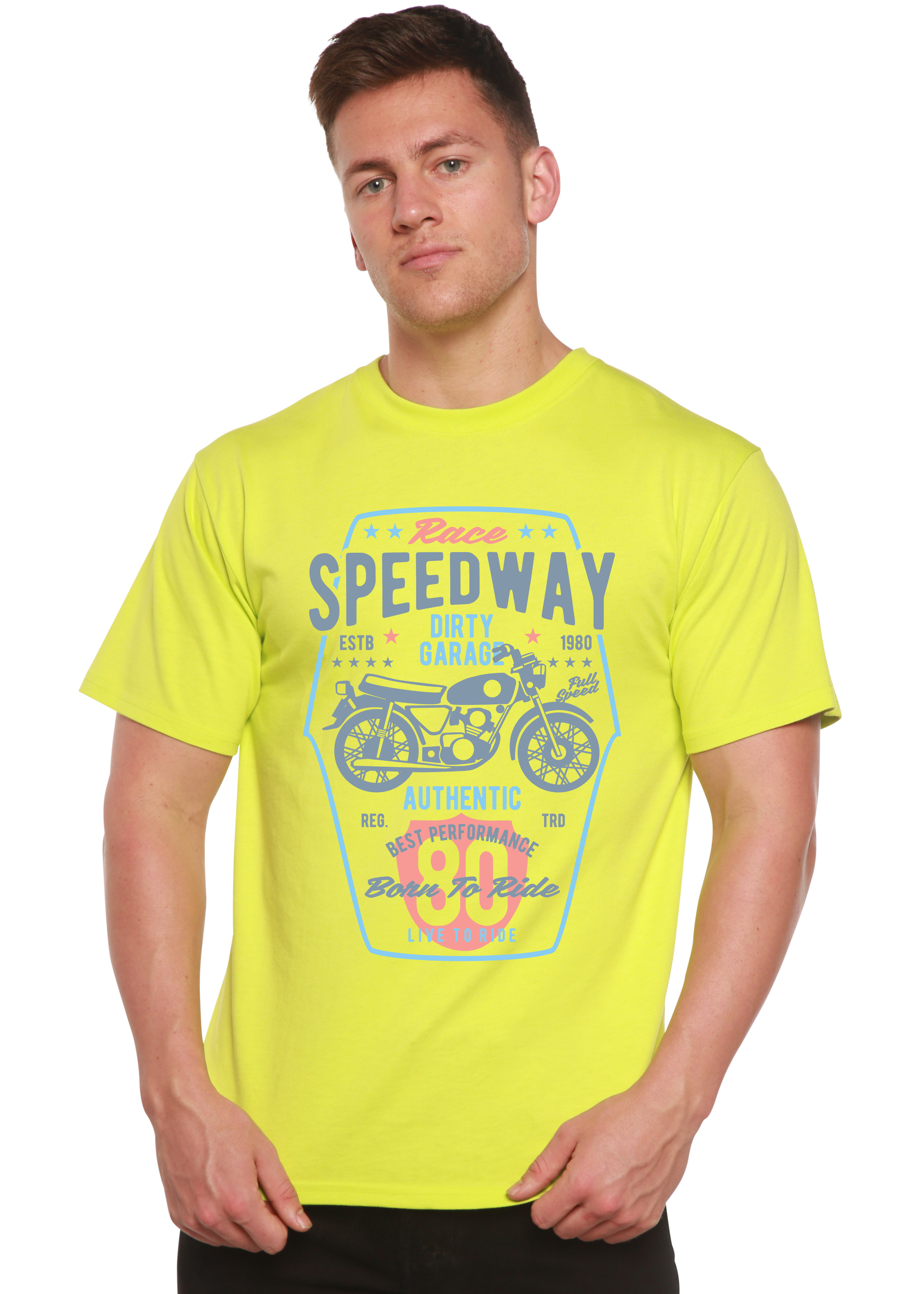 Spun Bamboo Speedway Motorcycle Spun Bamboo® Men's Bamboo Viscose/Organic Cotton Short Sleeve Graphic T-Shirt — alternative a