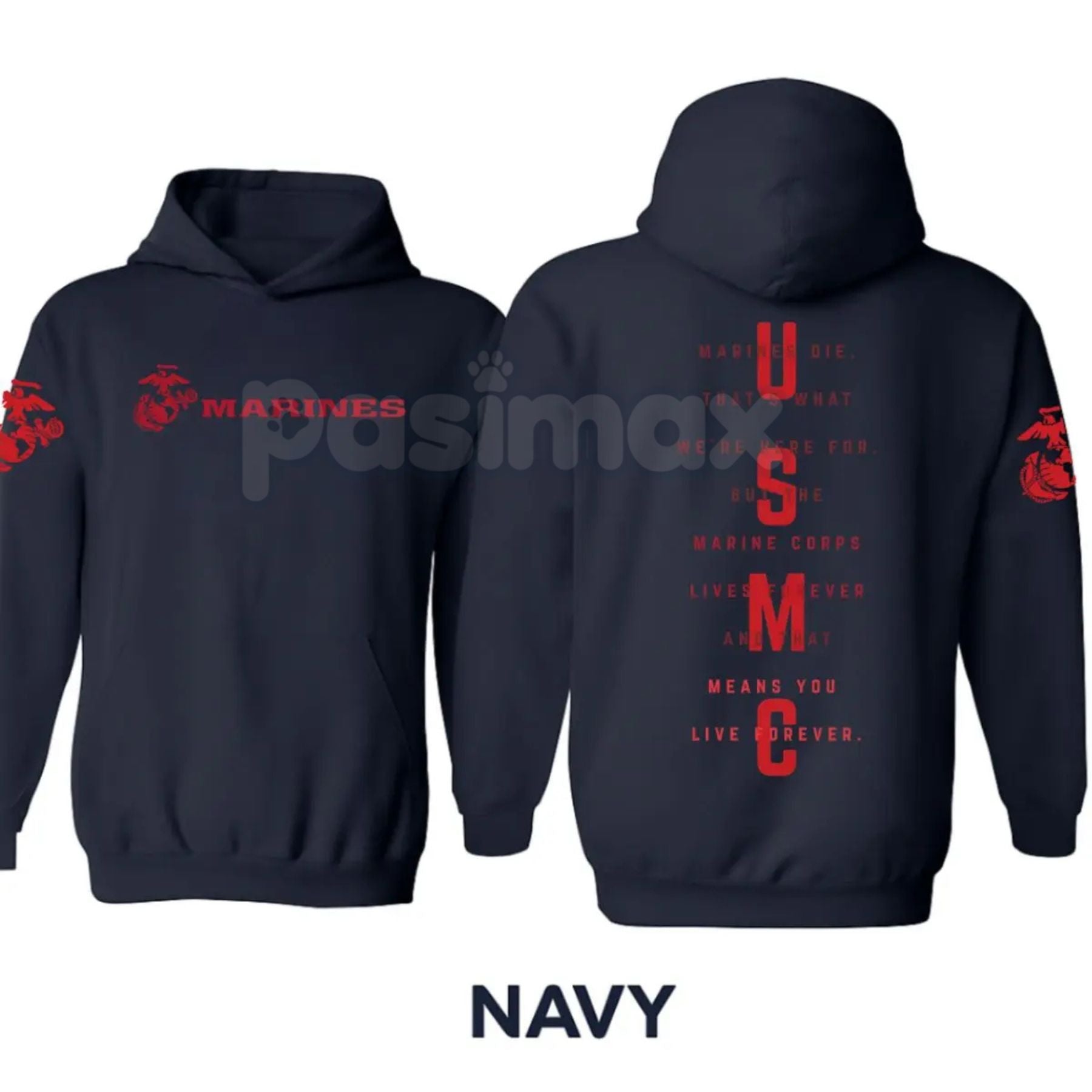 Pasimax USMC Marines Tactical Hoodie – Classic Semper Fi Pullover, Veteran & Active Duty Marine Corps Gear, Unisex — alternat